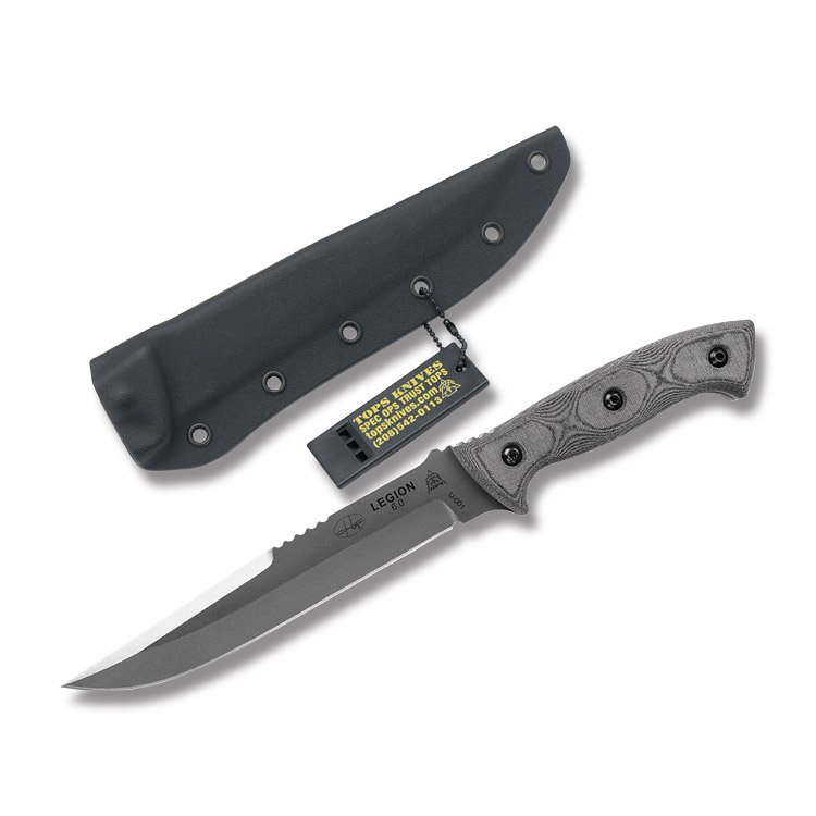 TOPS Knives Hazen Legion 6.0 Fixed Blade Linen Micarta 6.7in Plain Blade TPHAZENLG View 1