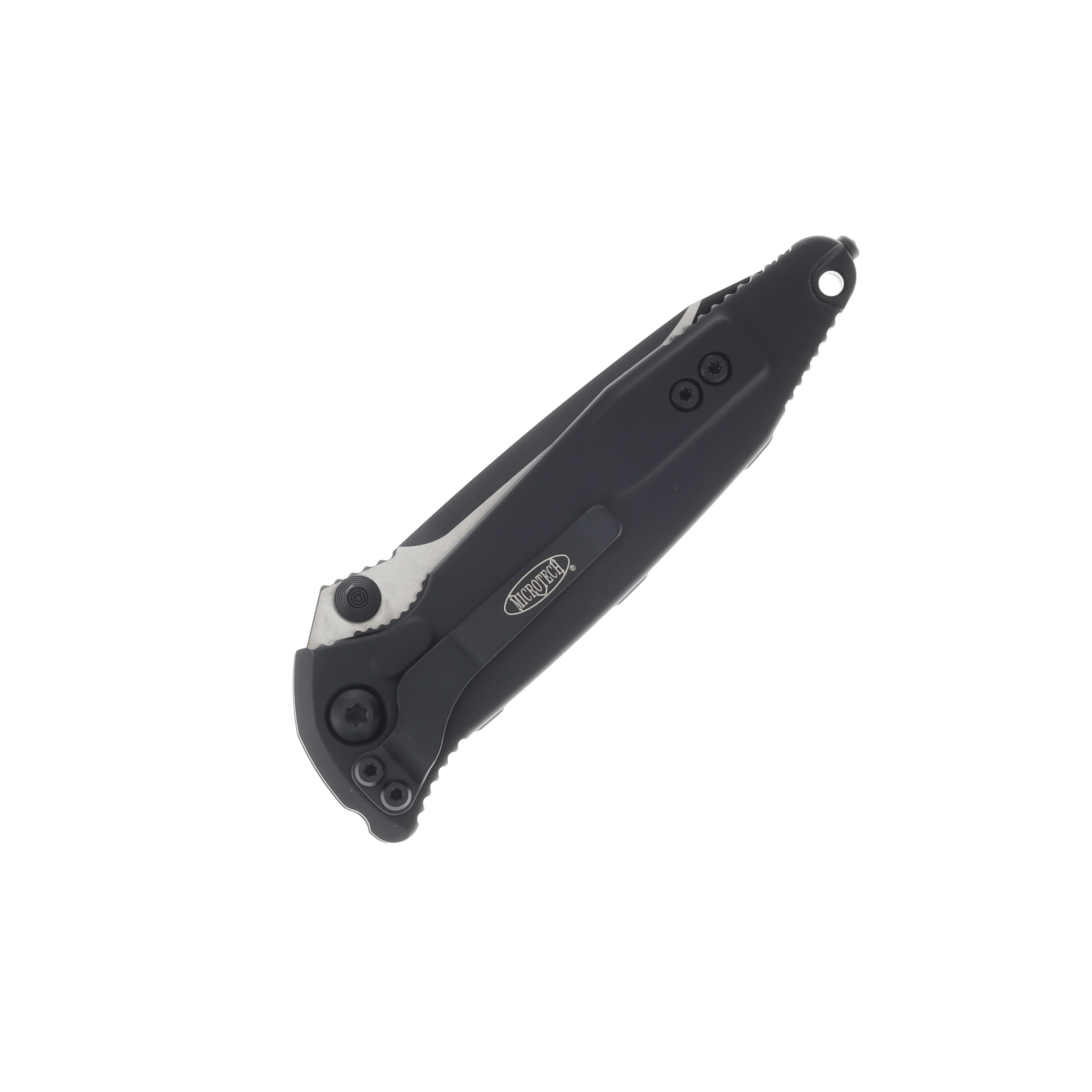 Microtech Socom Elite Fully Serrated Tanto Manual Tactical Black Folding Knife MT1613T View 2
