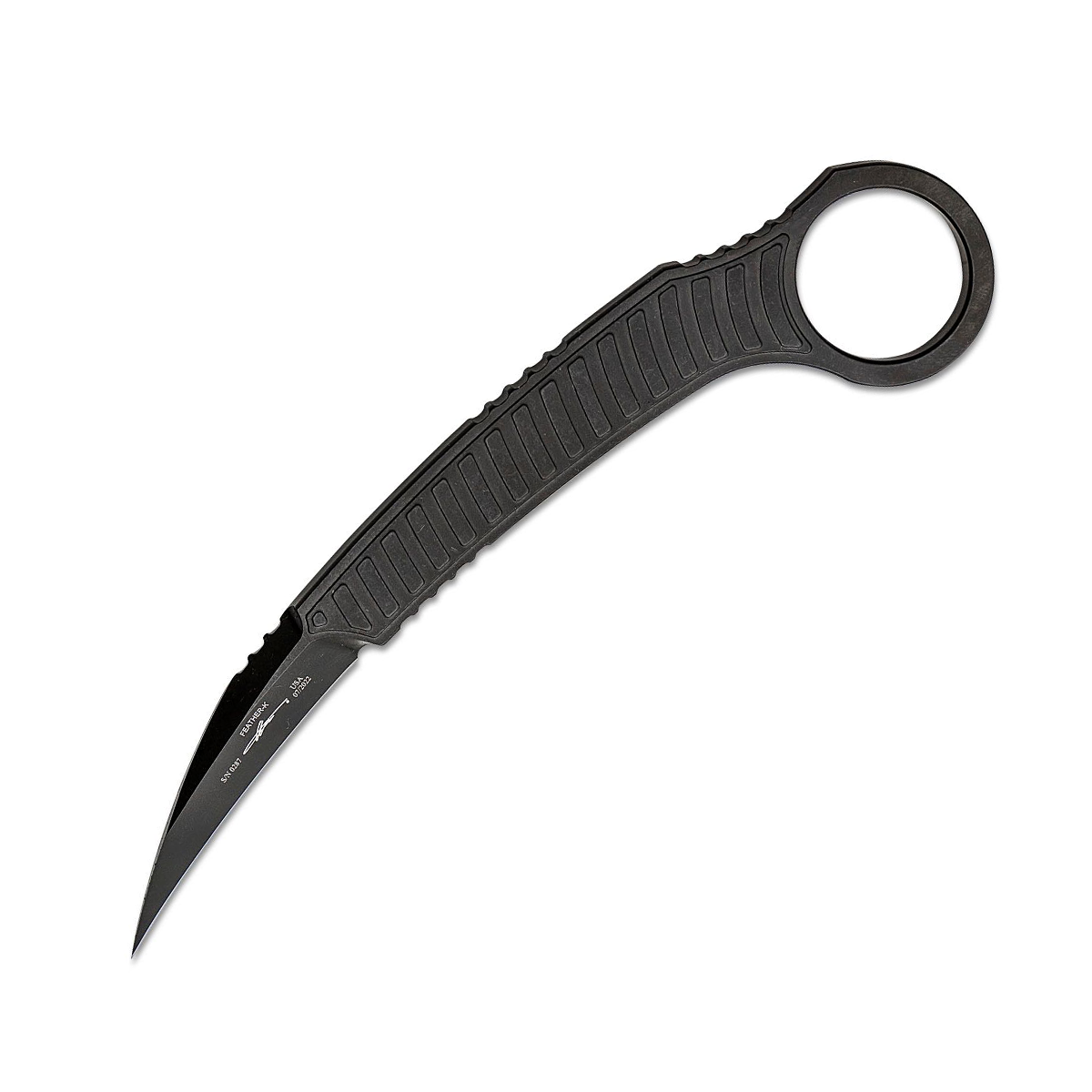 Microtech Feather Signature Series Karambit DLC Fixed Blade Knife MT2151DLCS View 1