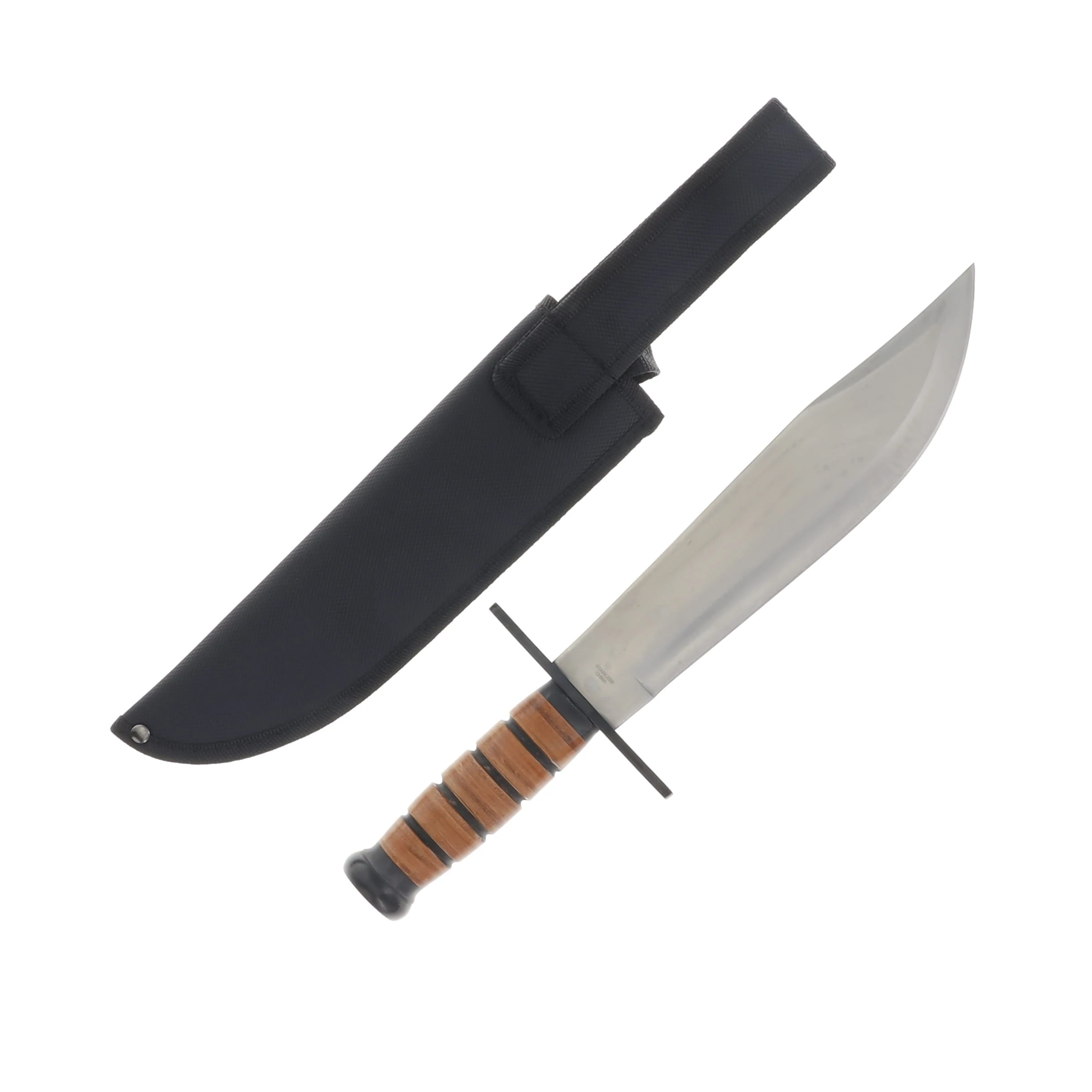 Szco Flag and Soldiers Bowie Leather 9.25 Inch Plain Multi Clip Point 211573 View 2