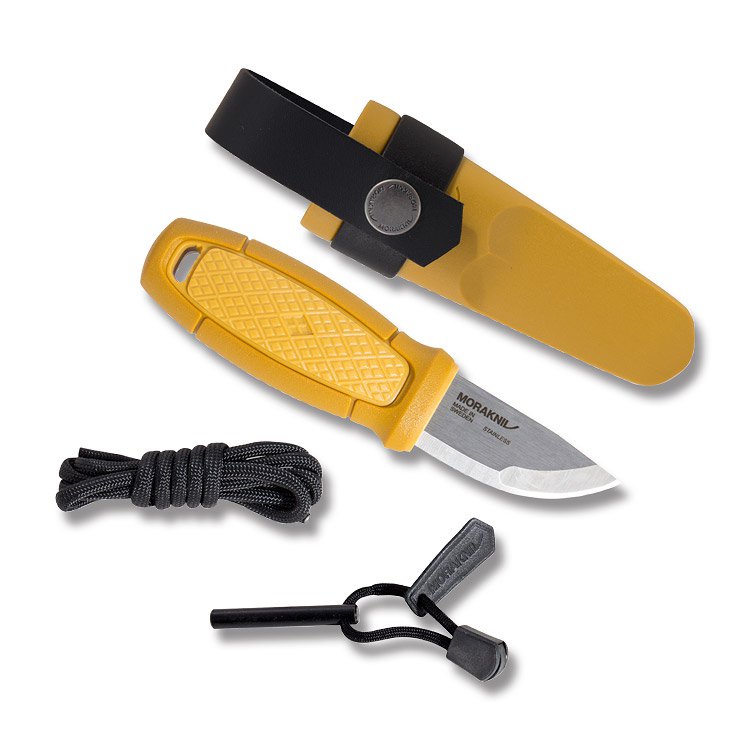 Morakniv Eldris Fixed Blade Neck Knife Kit - Yellow with Fire Starter FS12632 View 1