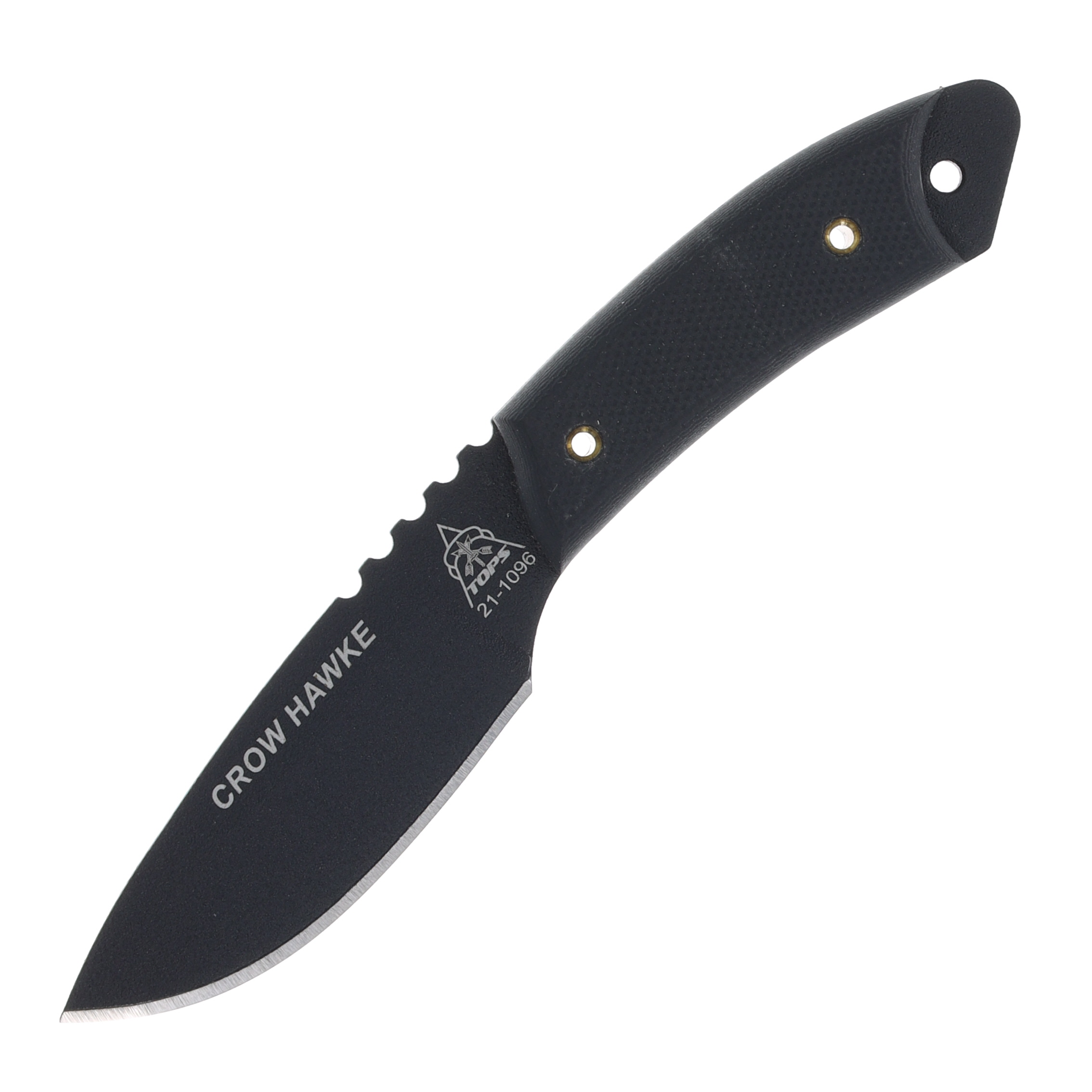 TOPS Crow Hawke Fixed Blade Knife G10 Black 2.63in Plain Drop Point TPCRH01 View 3