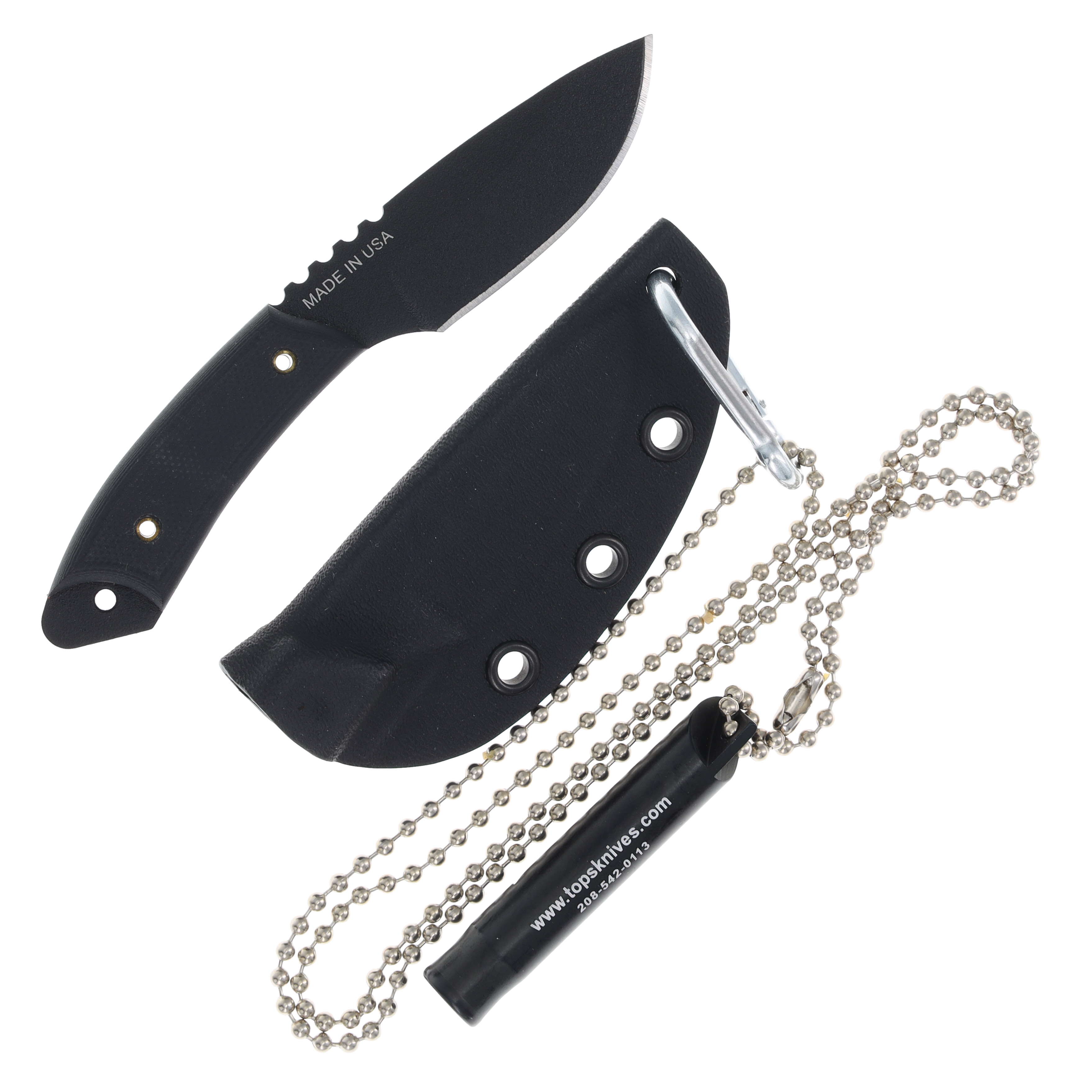 TOPS Crow Hawke Fixed Blade Knife G10 Black 2.63in Plain Drop Point TPCRH01 View 2