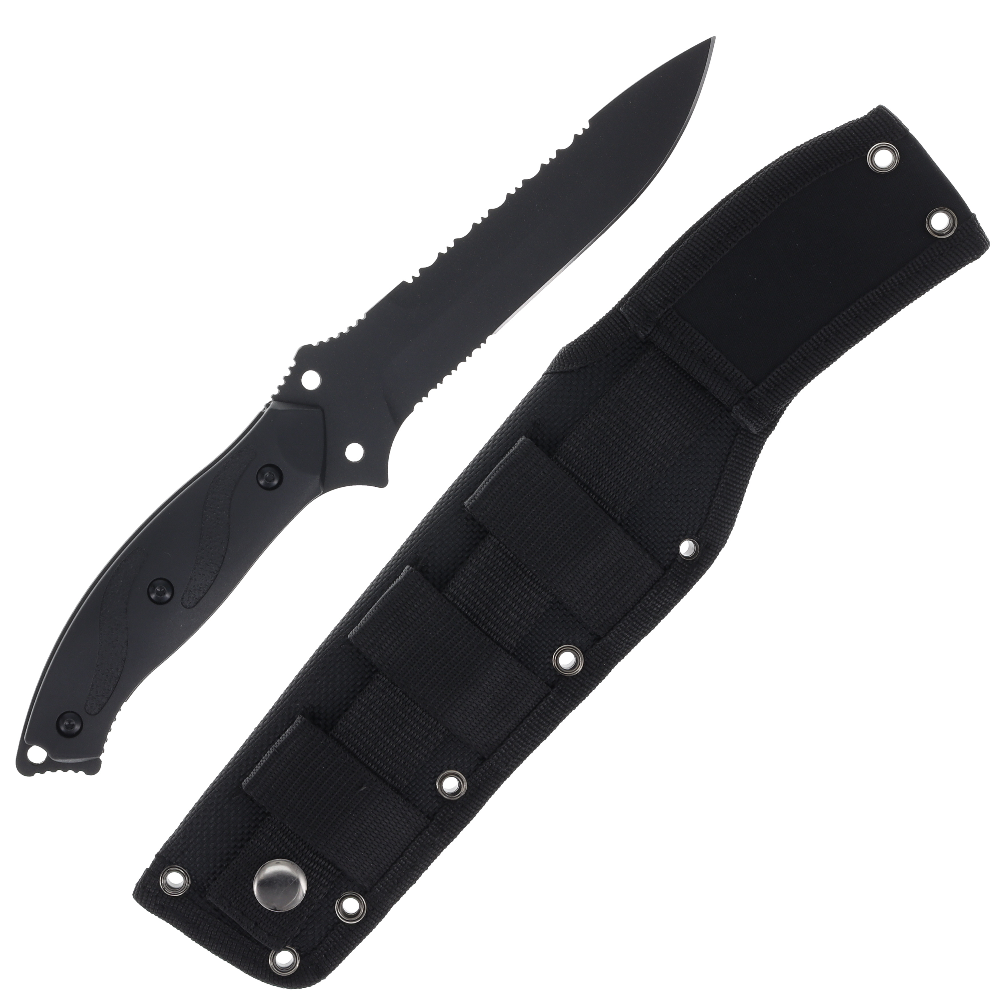 Blackhawk Nightedge Fixed Blade Knife 5.9in Black Drop Point BH15NE10BK View 2
