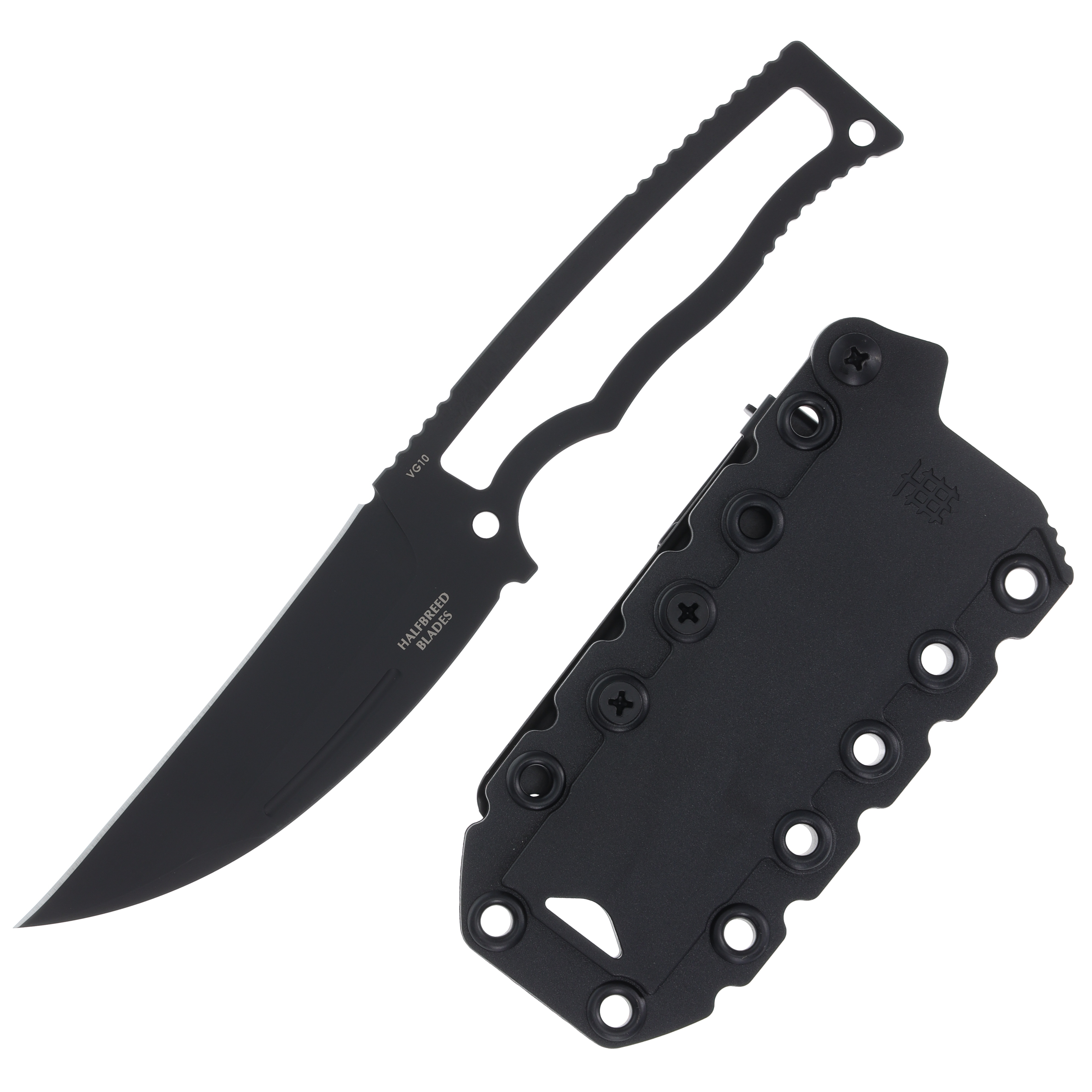 HalfBreed Blades Compact Field Knife Pikal 4.01in Plain Black Pikal CFK02BLK View 1