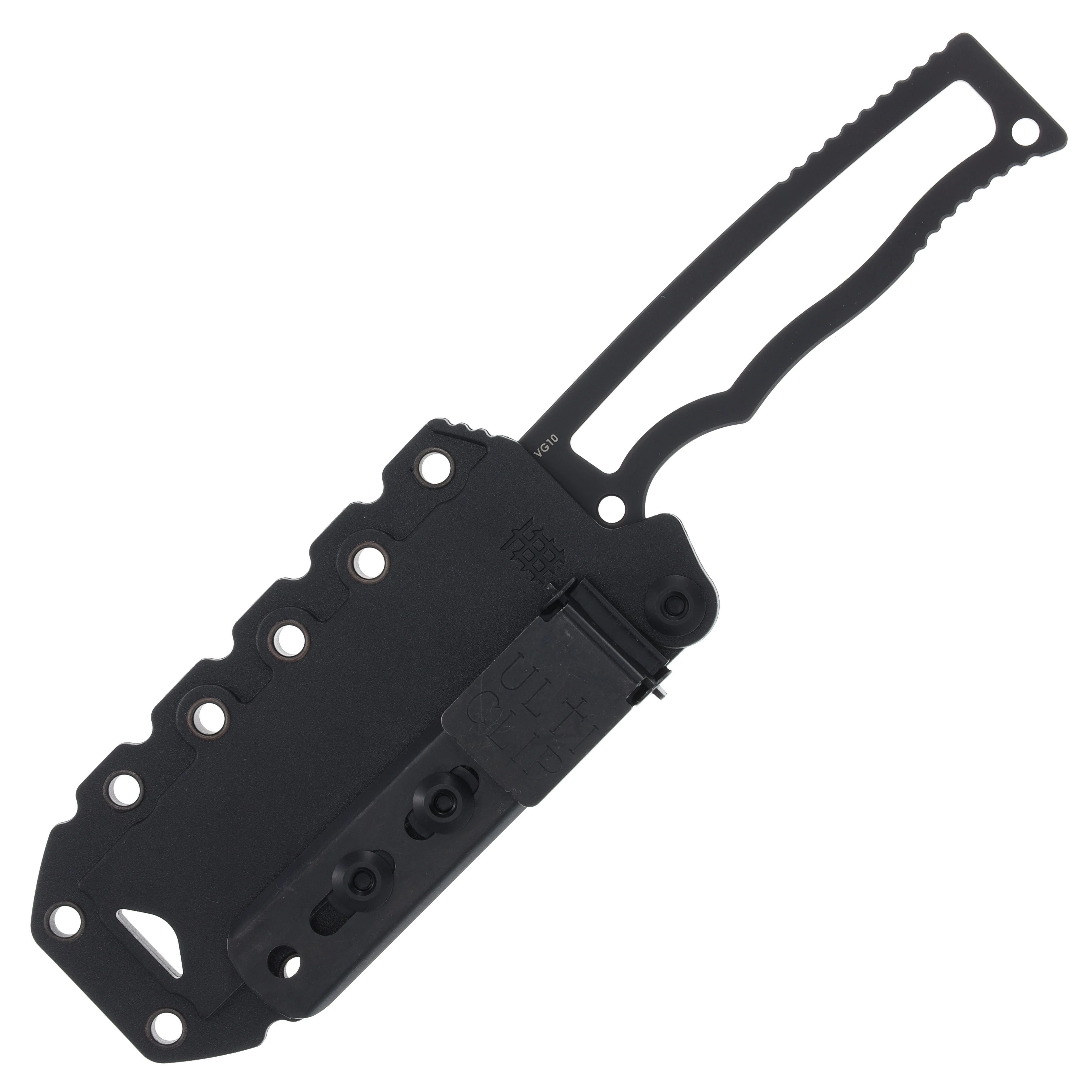 HalfBreed Blades Compact Field Knife 4.01in Plain Black PVD Tanto View 6