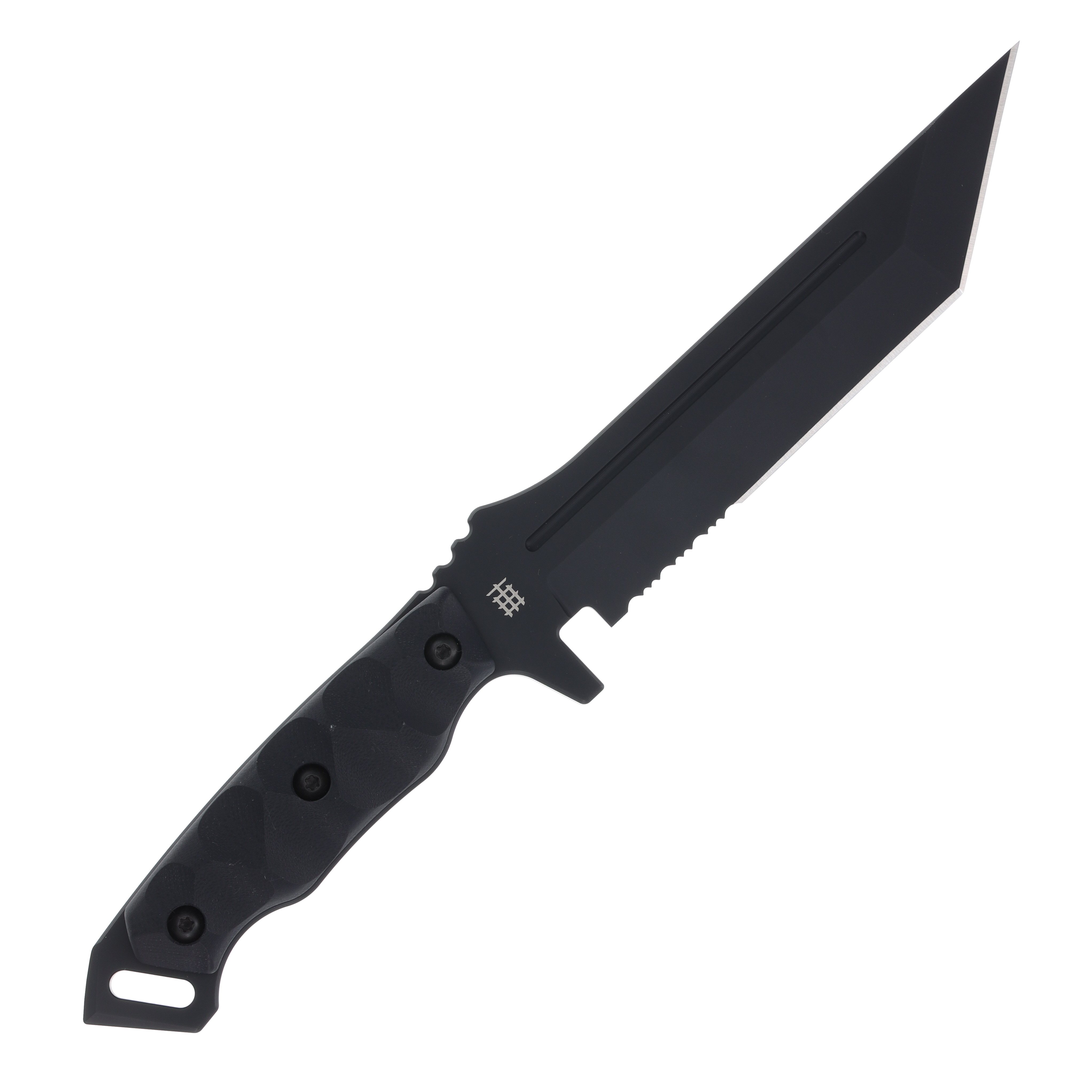 Halfbreed Medium Infantry Knife Partially Serrated Fixed Blade Black MIK05PSBLKK340 View 4