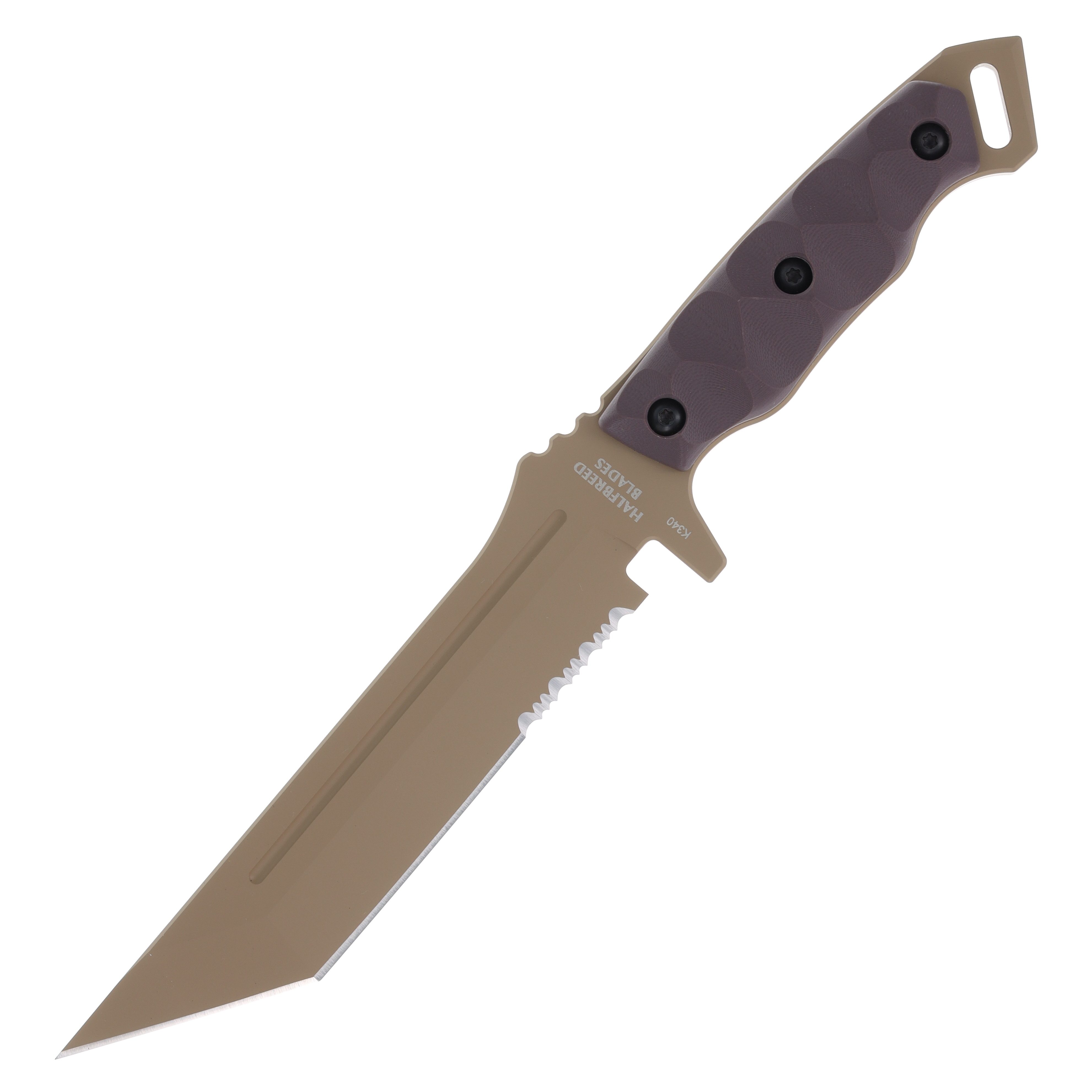 Halfbreed Medium Infantry Knife Partially Serrated Dark Earth       (K340 STEEL) MIK05PSDEK340 View 3