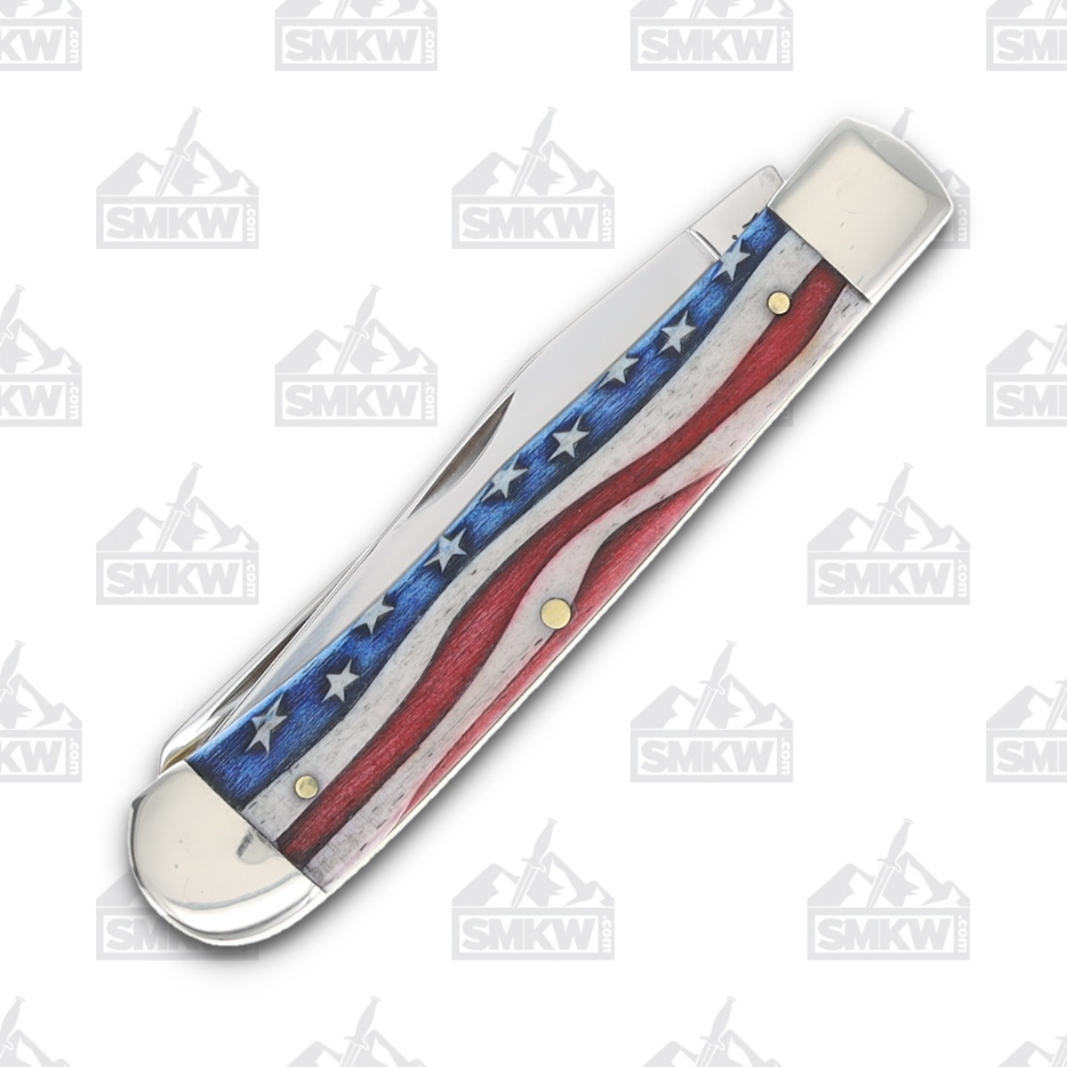 Case Star Spangled Natural Bone Trapper Folding Knife CA64132 View 2