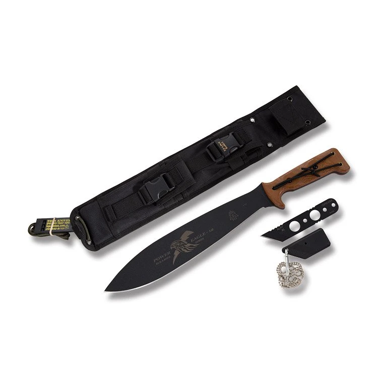 TOPS Knives Power Eagle 12 Fixed Blade Tan Canvas Micarta 12in Black Blade TPPE12 View 3