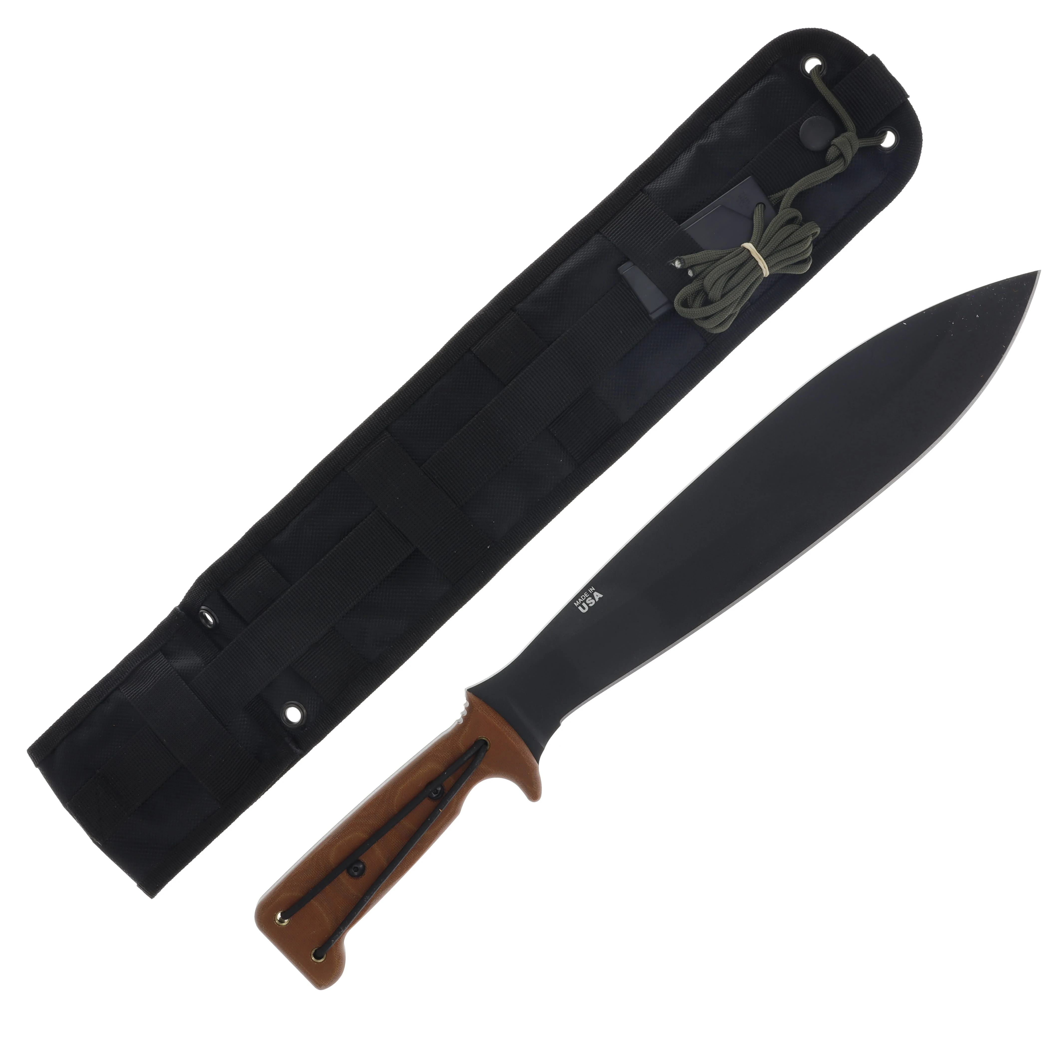 TOPS Knives Power Eagle 12 Fixed Blade Tan Canvas Micarta 12in Black Blade TPPE12 View 2