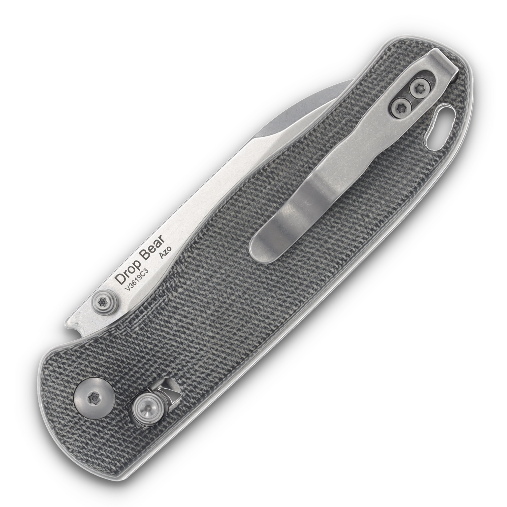 Kizer Drop Bear Clutch Lock Folding Knife (Gray Micarta) V3619C3 View 4