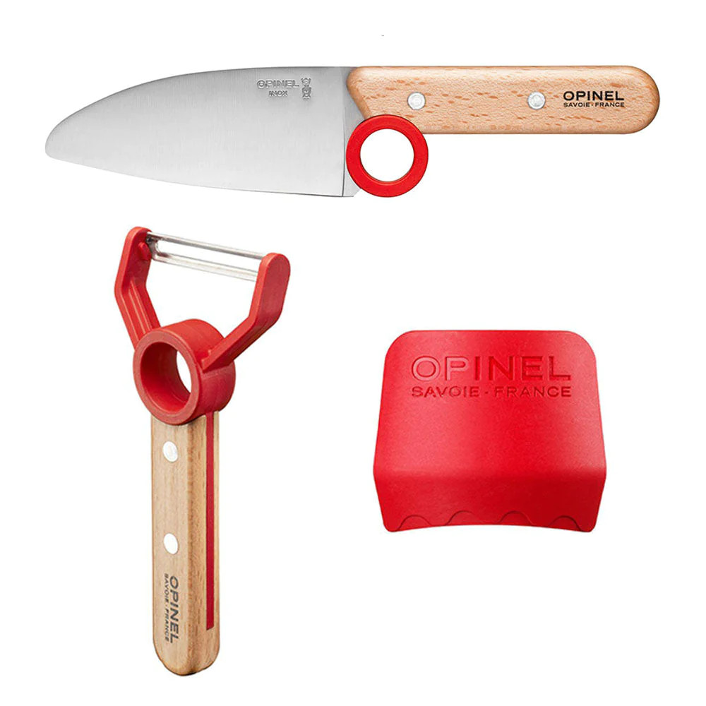 OPINEL Le Petit Chef 3pcs Set (Knife, Peeler & Finger guard) - Red OP001746 View 1