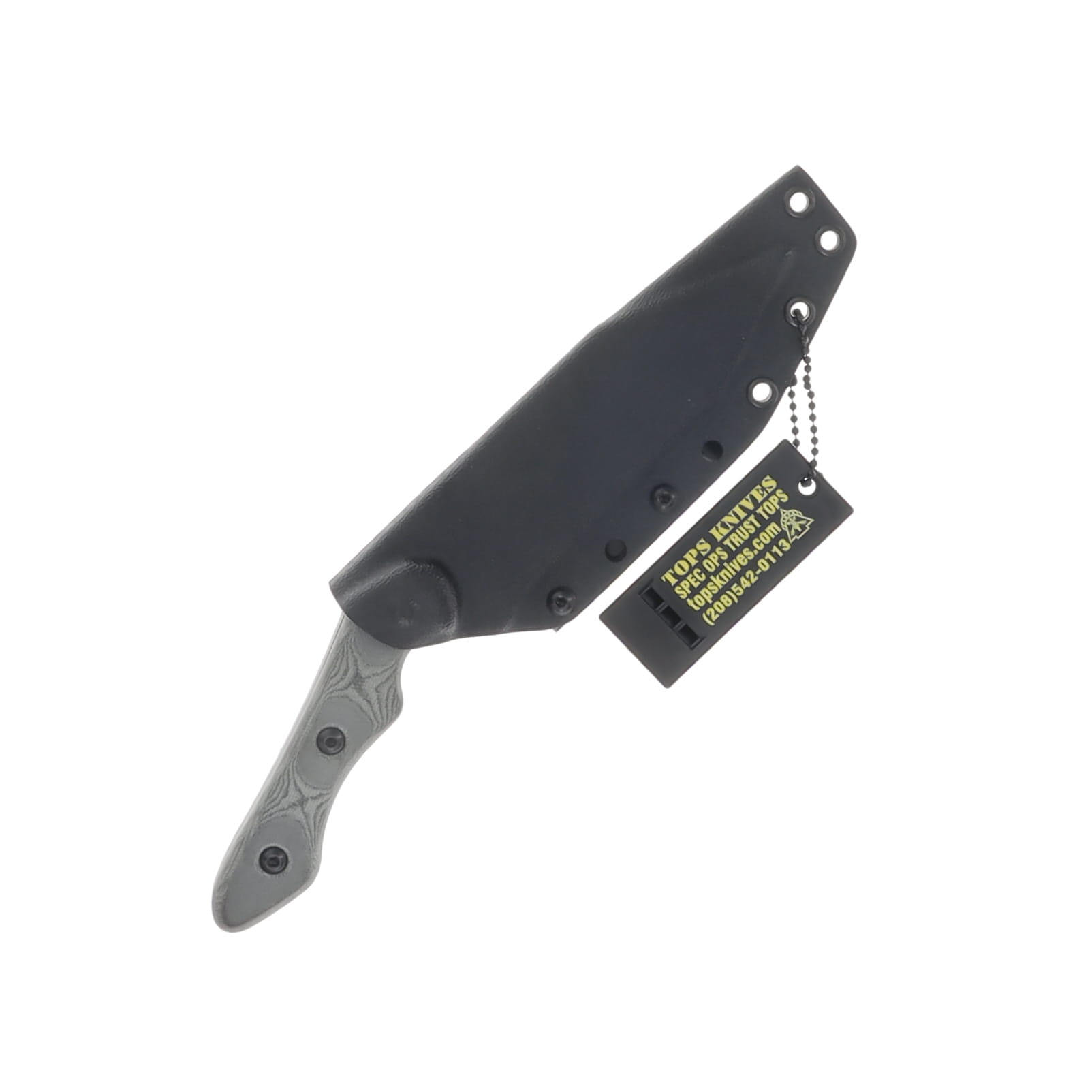 TOPS HKT Fixed Blade Knife 4 Inch Plain Black Reverse Modified Tanto TPHKT01 View 4