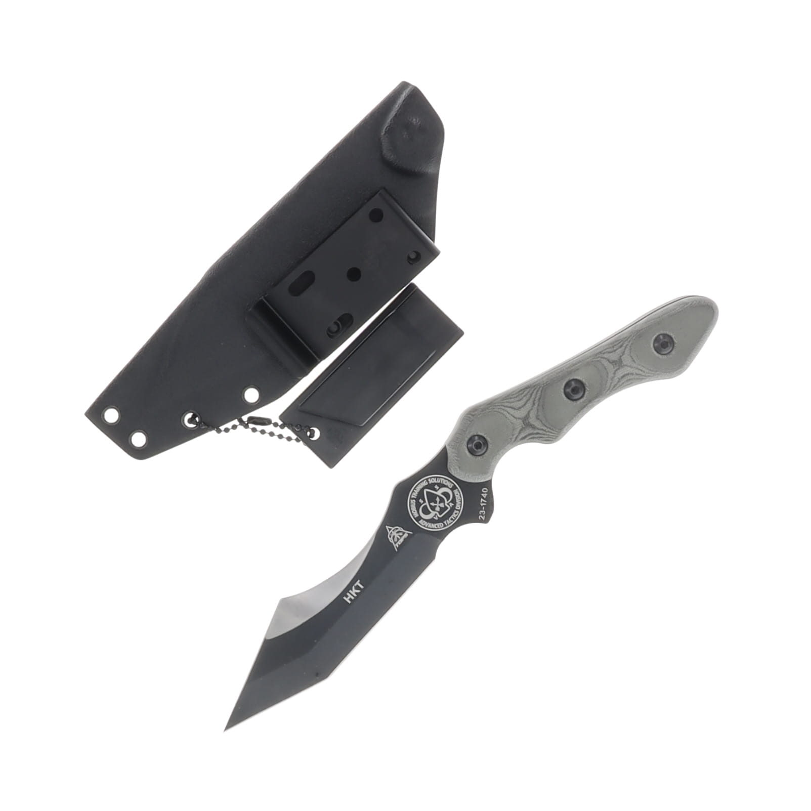 TOPS HKT Fixed Blade Knife 4 Inch Plain Black Reverse Modified Tanto TPHKT01 View 2