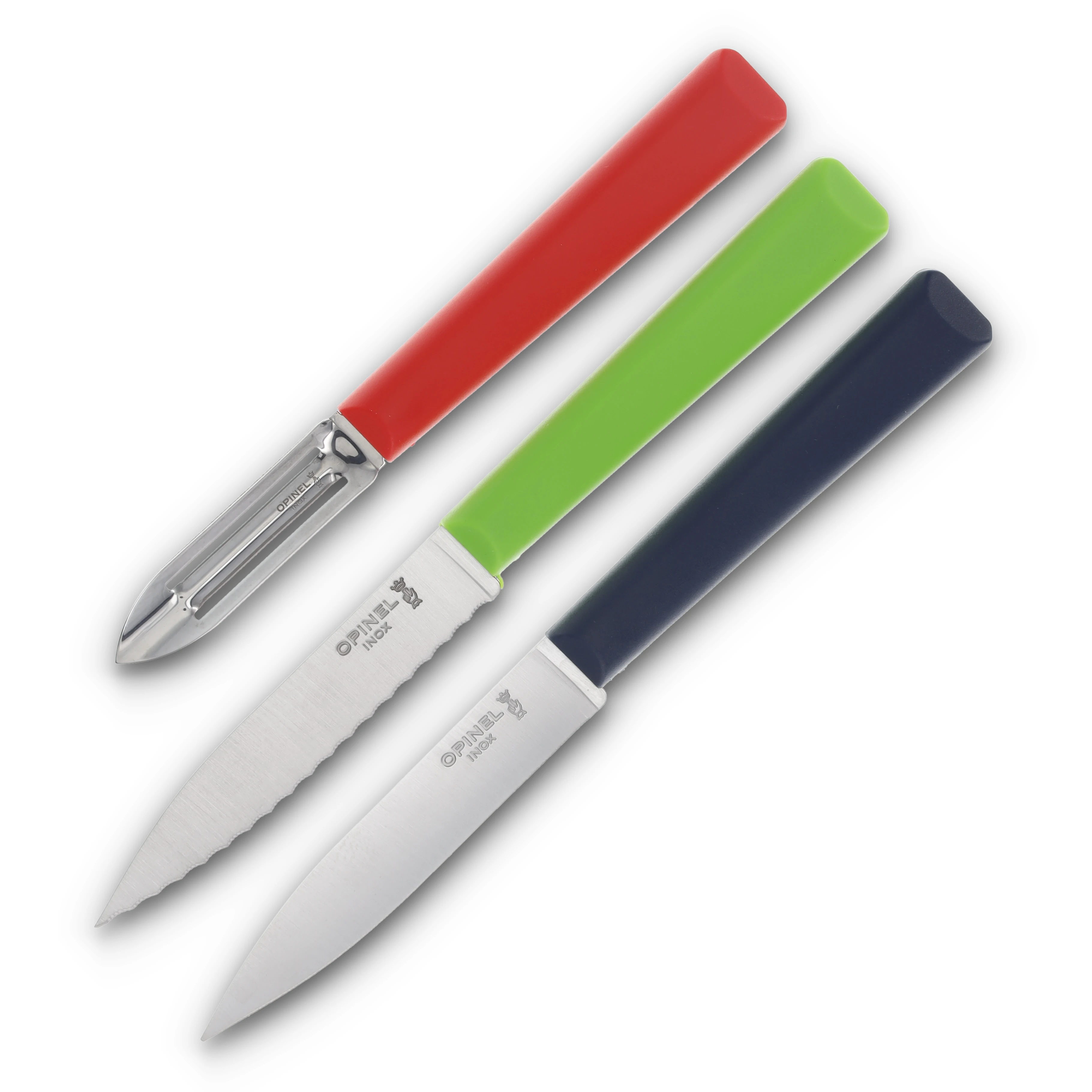 Opinel Les Essentiels Plus Trio Kitchen Prep Knives Set Multi-Color Polymer OP002359 View 1