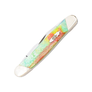 Case XX Slant Bolster Rainbow Corelon Muskrat Folding Knife View 2