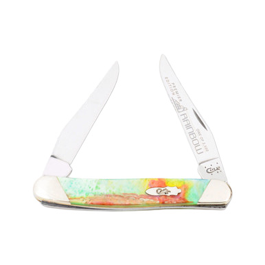Case XX Slant Bolster Rainbow Corelon Muskrat Folding Knife View 1