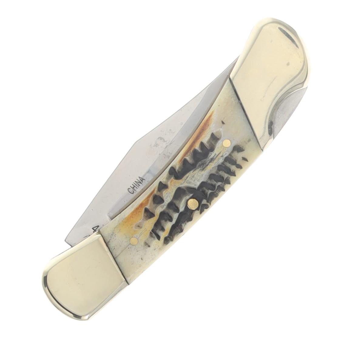 Frost Steel Warrior Lockback Folding Knife Butter Rum Bone FRSW123BR View 5