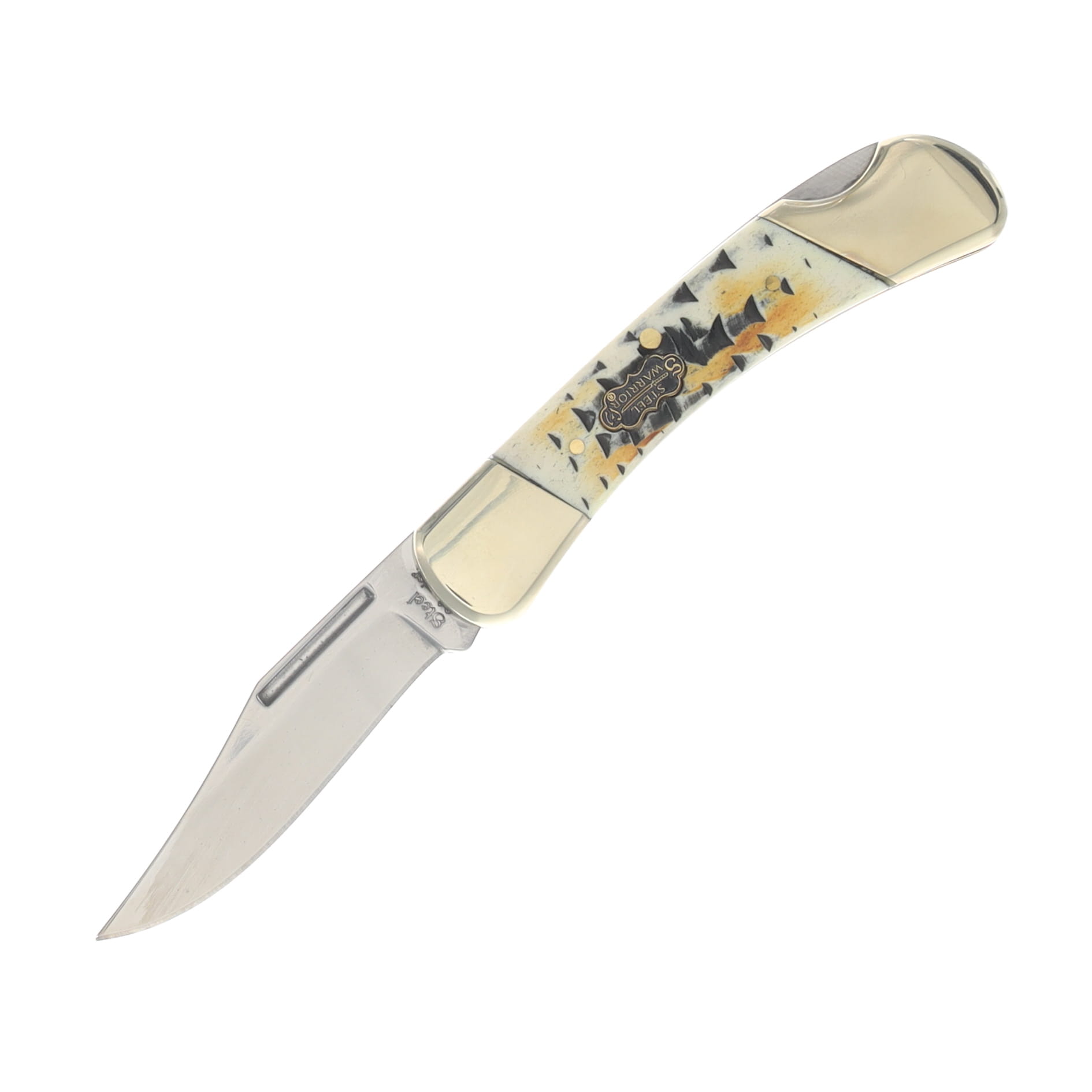 Frost Steel Warrior Lockback Folding Knife Butter Rum Bone FRSW123BR View 1