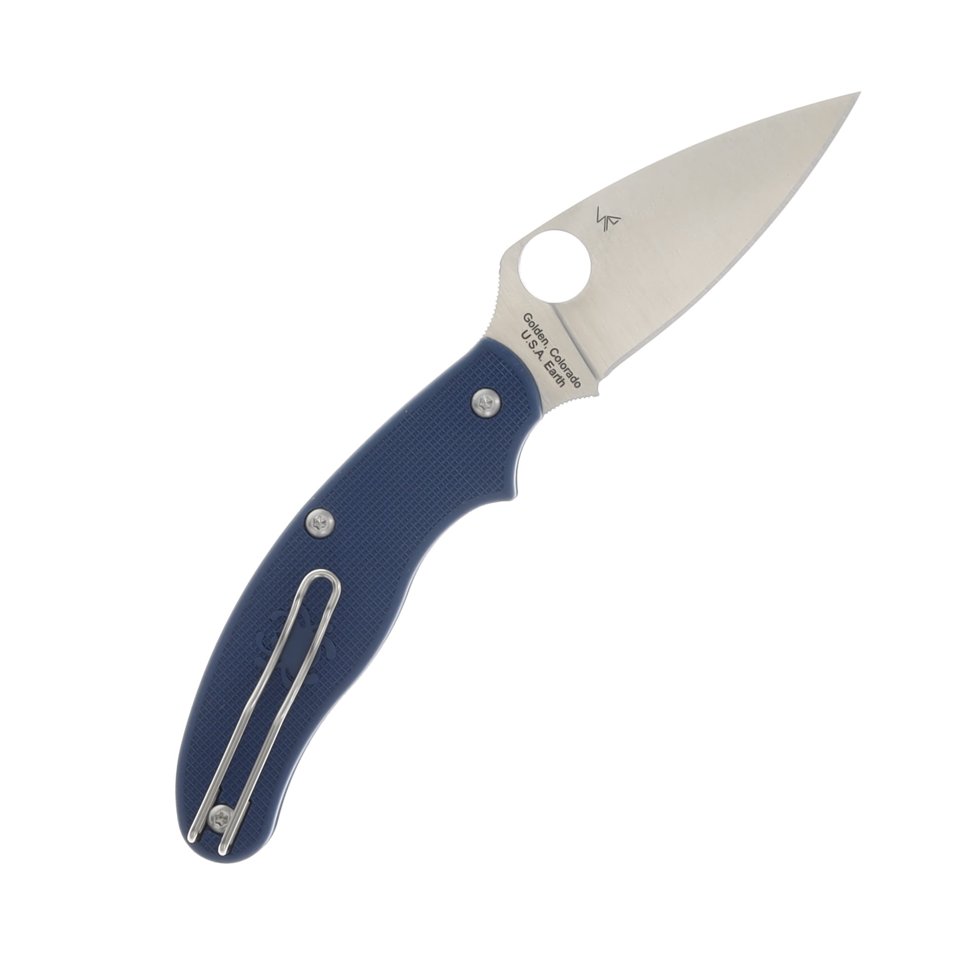 Spyderco UK Penknife Blue Handles Leaf Blade SPC94PDBL View 2