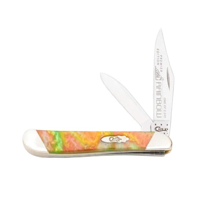 Case XX Slant Bolster Rainbow Corelon Peanut Folding Knife View 1