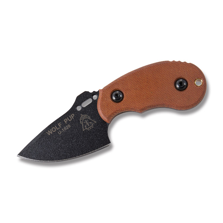 TOPS Wolf Pax 2 Axe Black Traction Coated Carbon Steel/Tan Canvas Micarta TPWPAX02 View 2