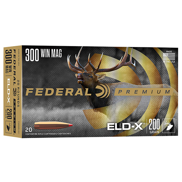 Federal Premium 300 Winchester Magnum Rifle Ammunition Brass Centerfire 200 Grain ELD-X P300WELDX1 View 1
