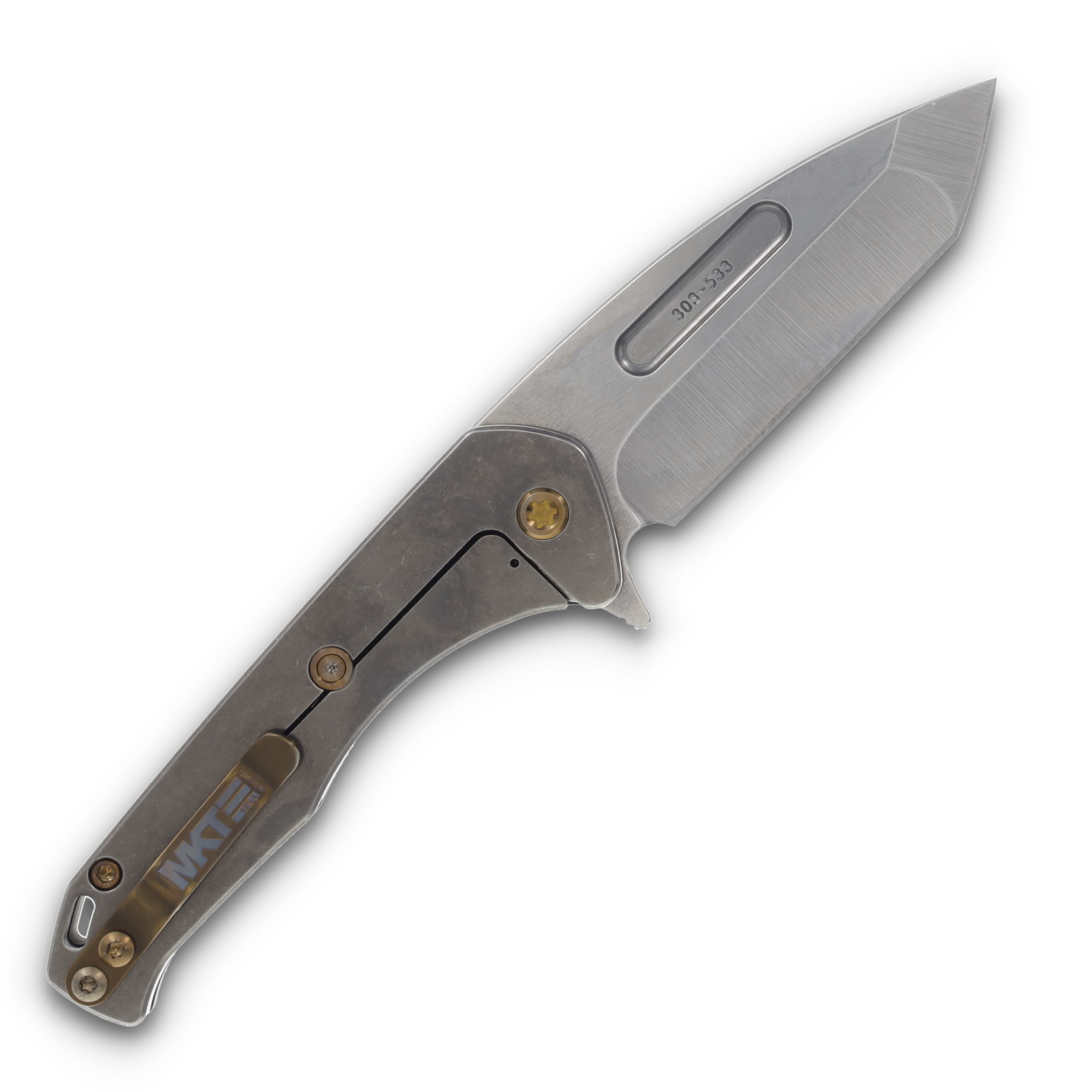 Medford Swift FL Folding Knife 3.37in Tumbled Tanto Blue MKFF206STT-44TM-T1C1-Q4 View 2