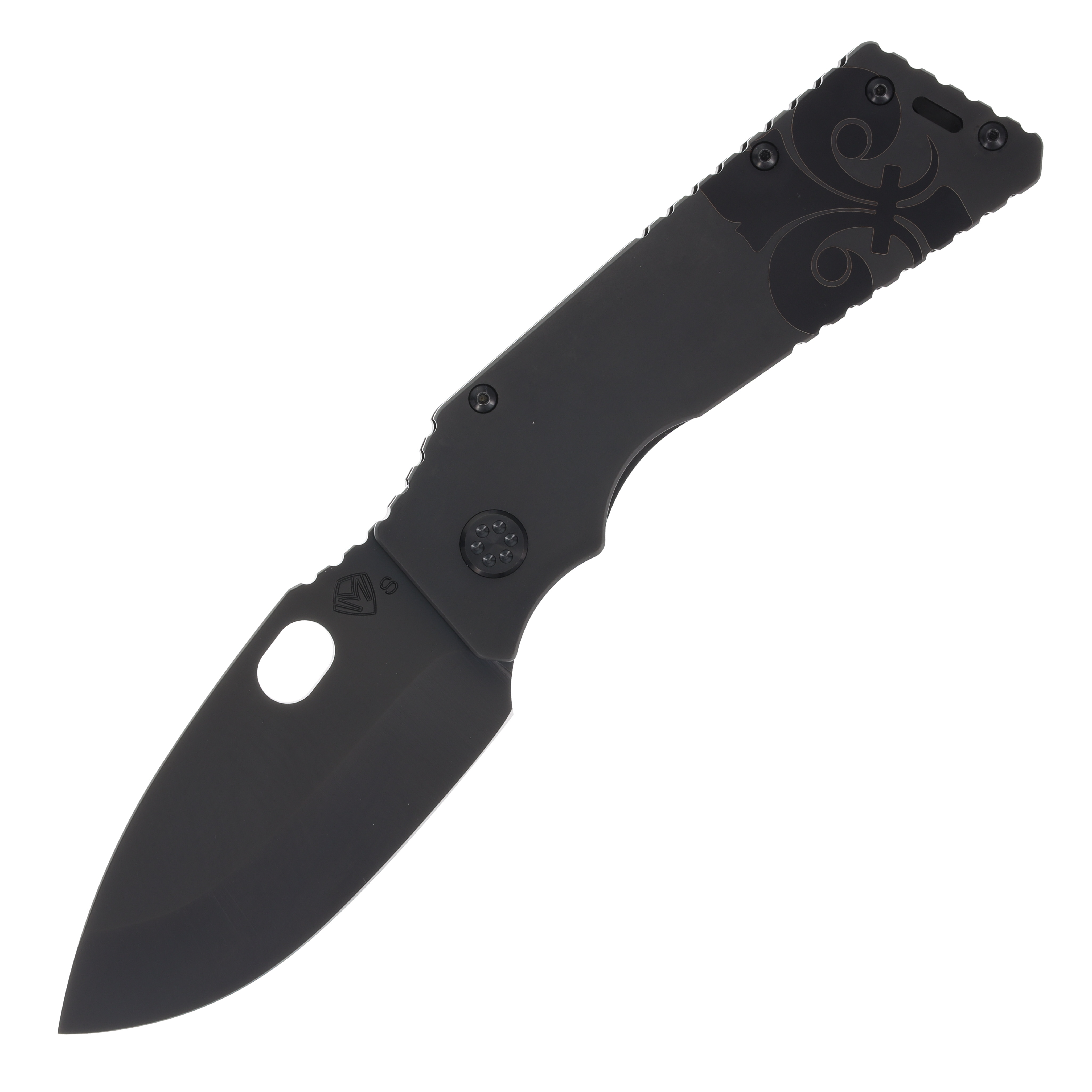 Medford TFF-1 Folding Knife PVD Drop Point/Fleur de Lis with PVD Hardware MK014SPQ-30PV-TPCP-Q4 View 1