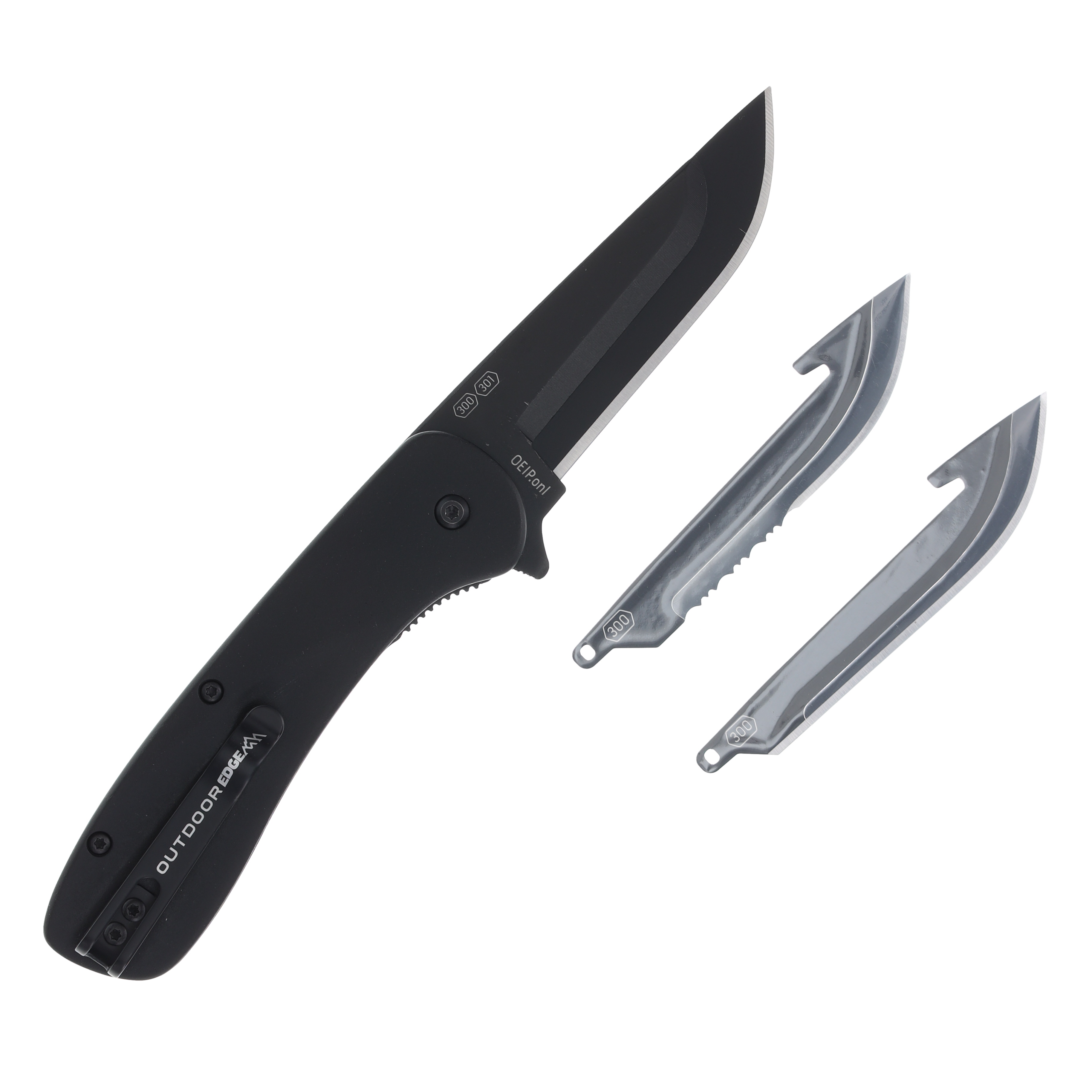 Outdoor Edge VX1 Spring-Assisted, Replaceable Blade Folding Knife Black OEVX130BC View 2