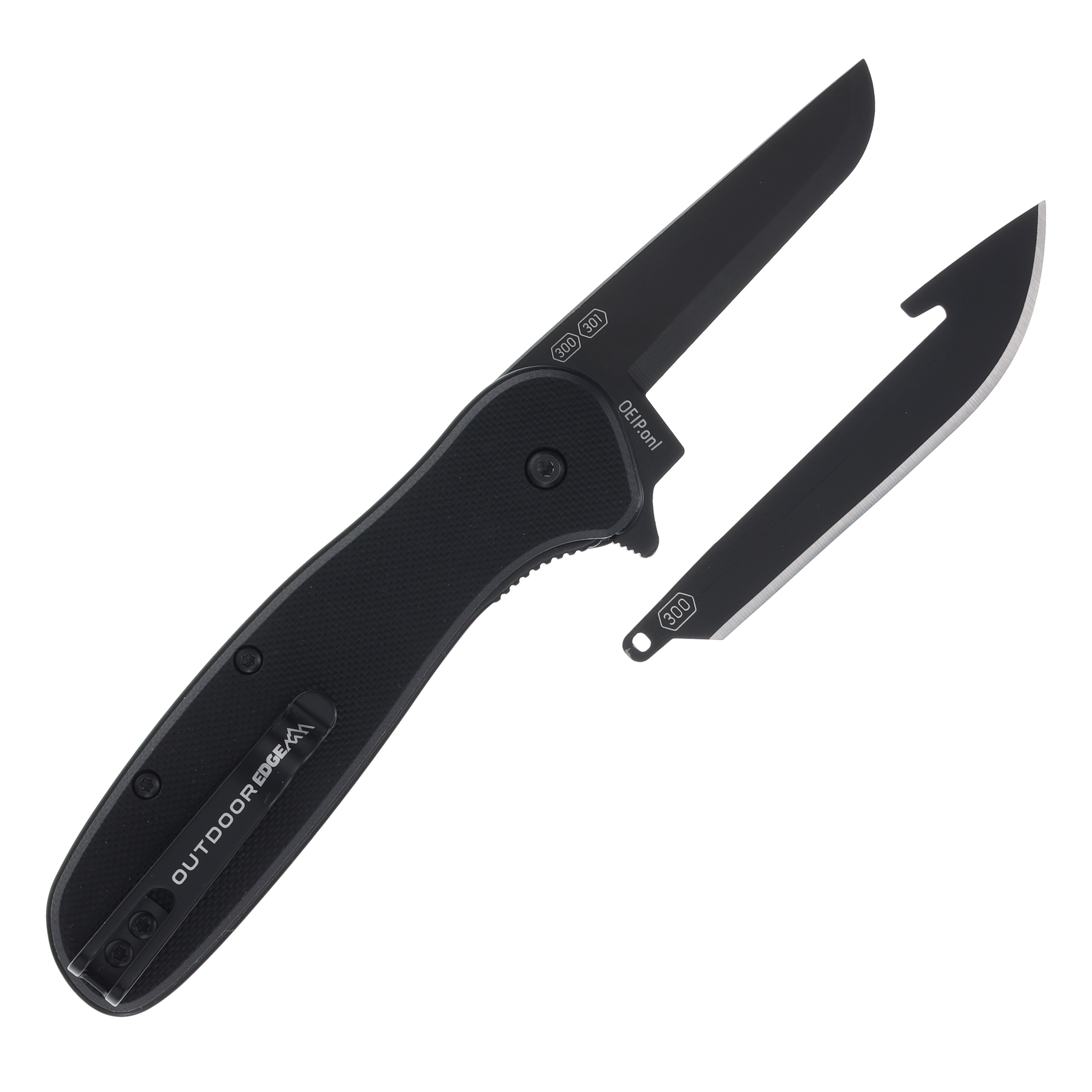 Outdoor Edge VX2 Spring-Assisted, Replaceable Blade Folding Knife Black G-10 OEVX230BC View 6