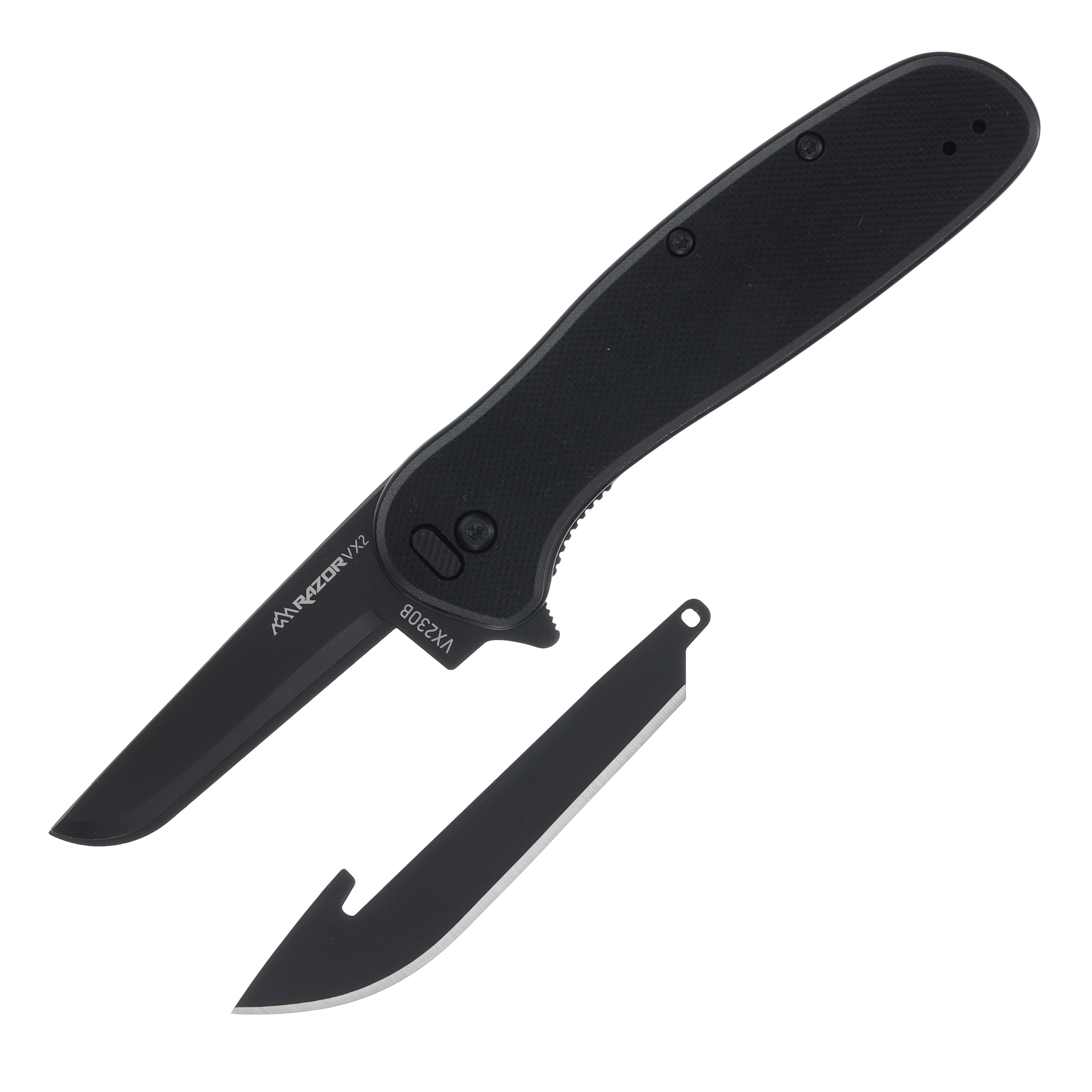 Outdoor Edge VX2 Spring-Assisted, Replaceable Blade Folding Knife Black G-10 OEVX230BC View 5