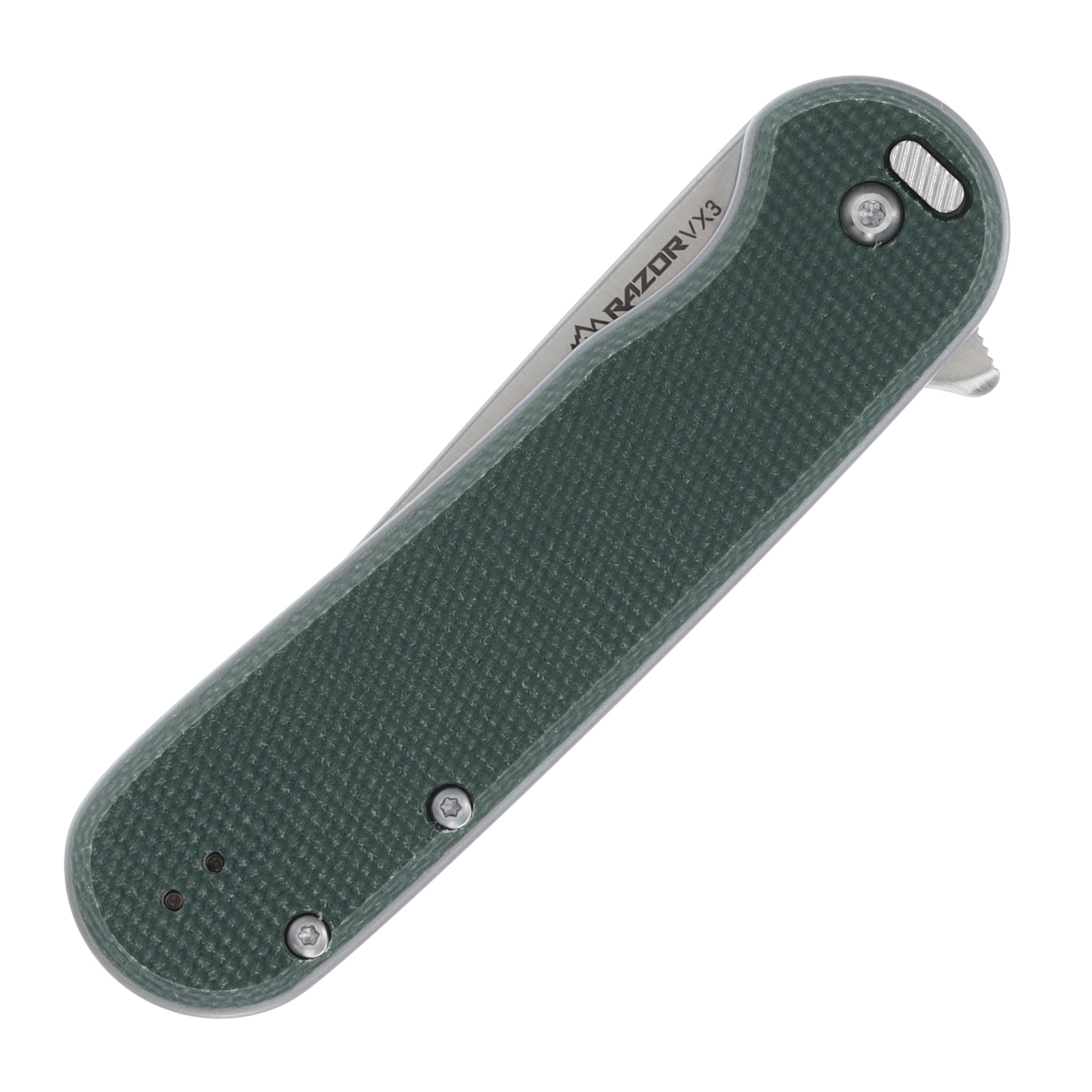 Outdoor Edge VX3 Spring-Assisted, Replaceable Blade Folding Knife (Green Micarta) OEVX330BC View 7