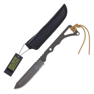 TOPS Rocky Mountain Spike Fixed Blade 3.5in Sandstorm Bronze Clip Point View 1