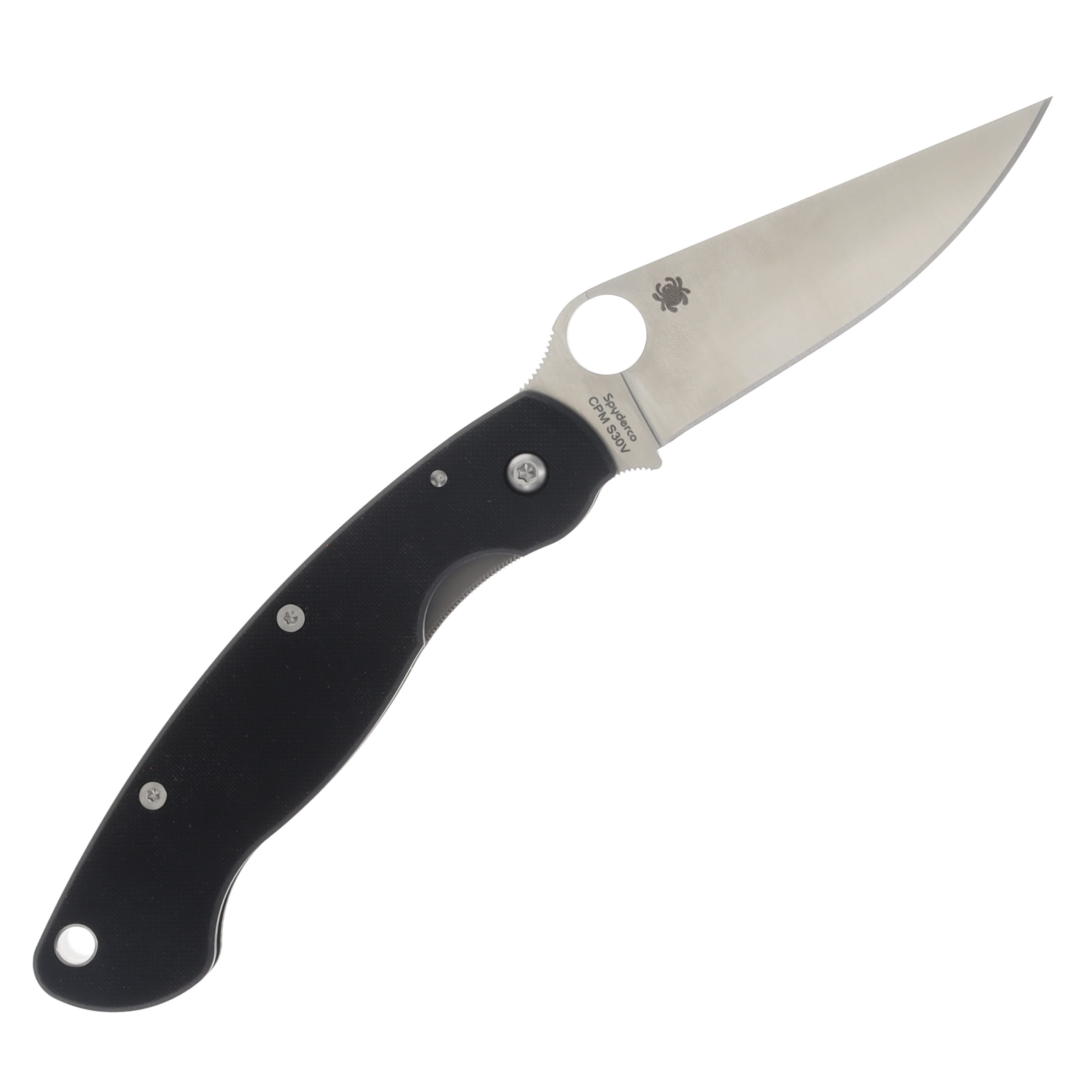 Spyderco Military Model Left Hand Black G10 4in Satin Plain Blade SPC36GPLE View 1