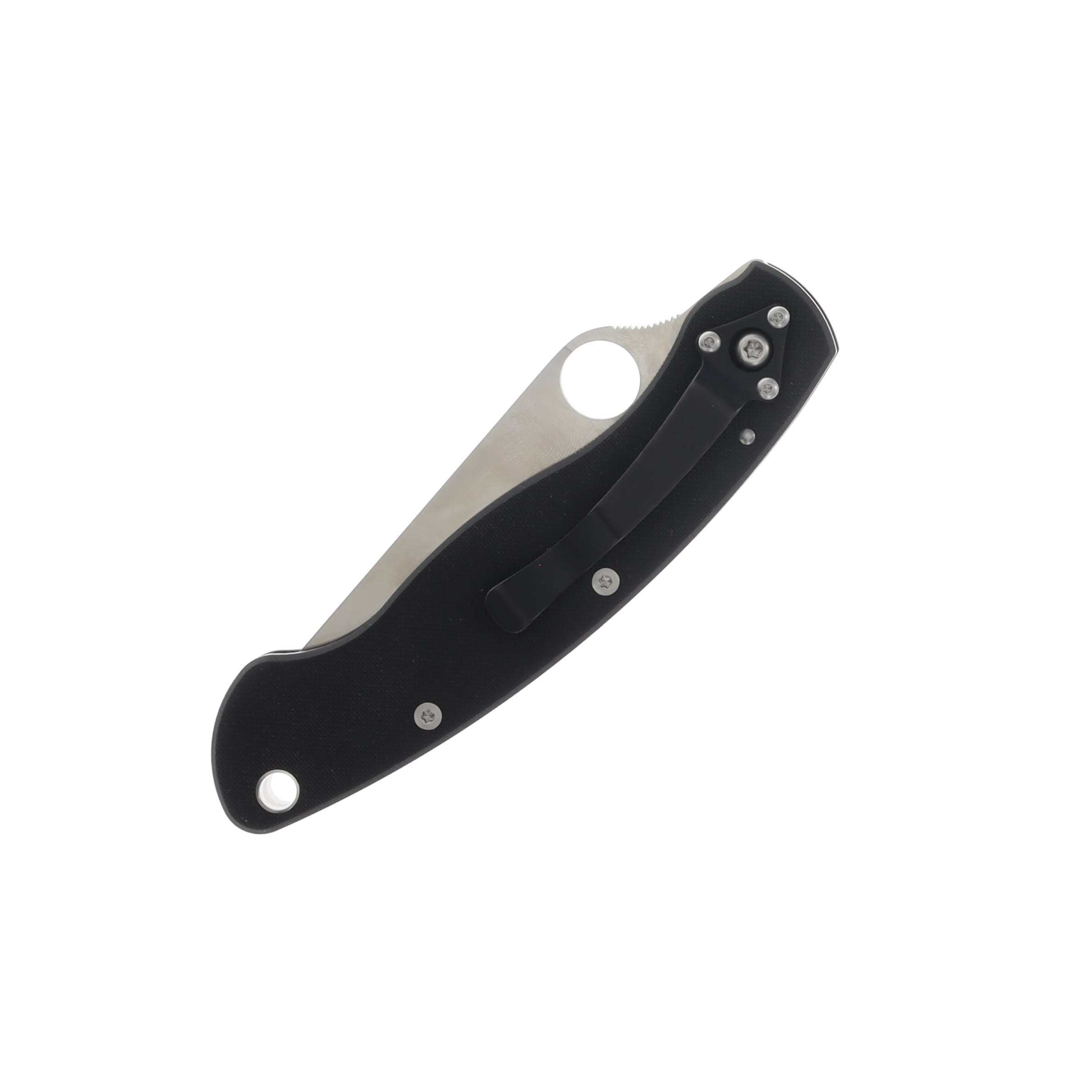 Spyderco Military Model Left Hand Black G10 4in Satin Plain Blade SPC36GPLE View 2
