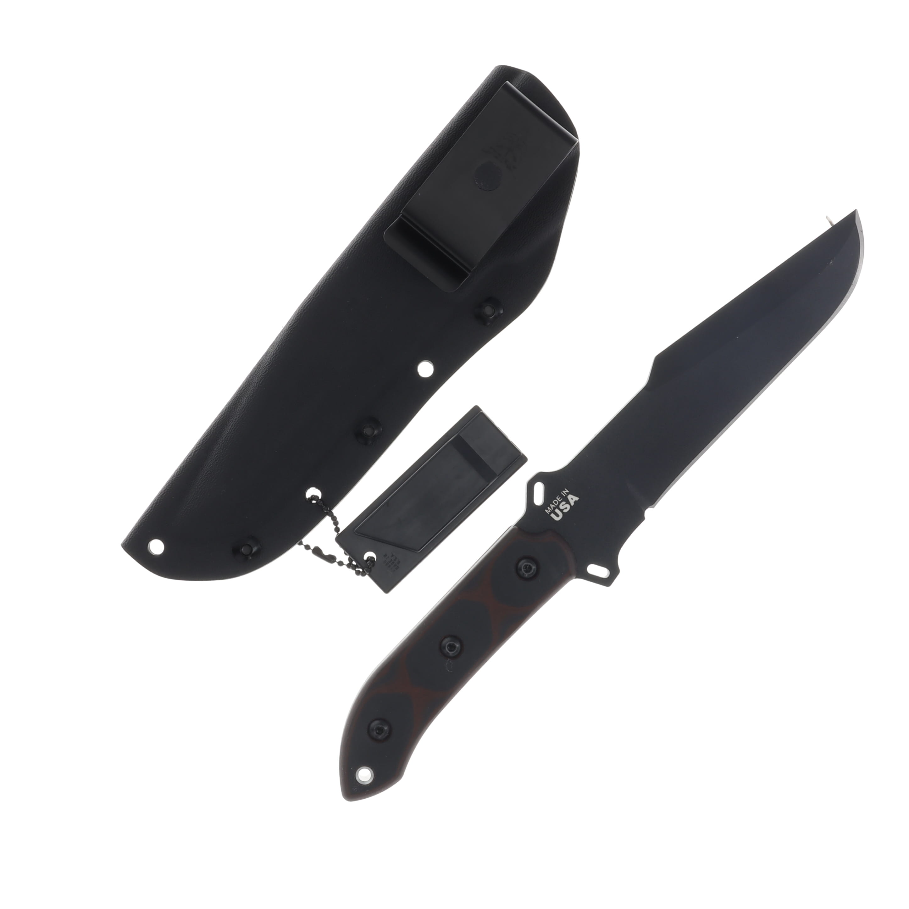 TOPS Knives Black Heat Fixed Blade Red-Black G10 6.5in Clip Point TPBLKHT01 View 2