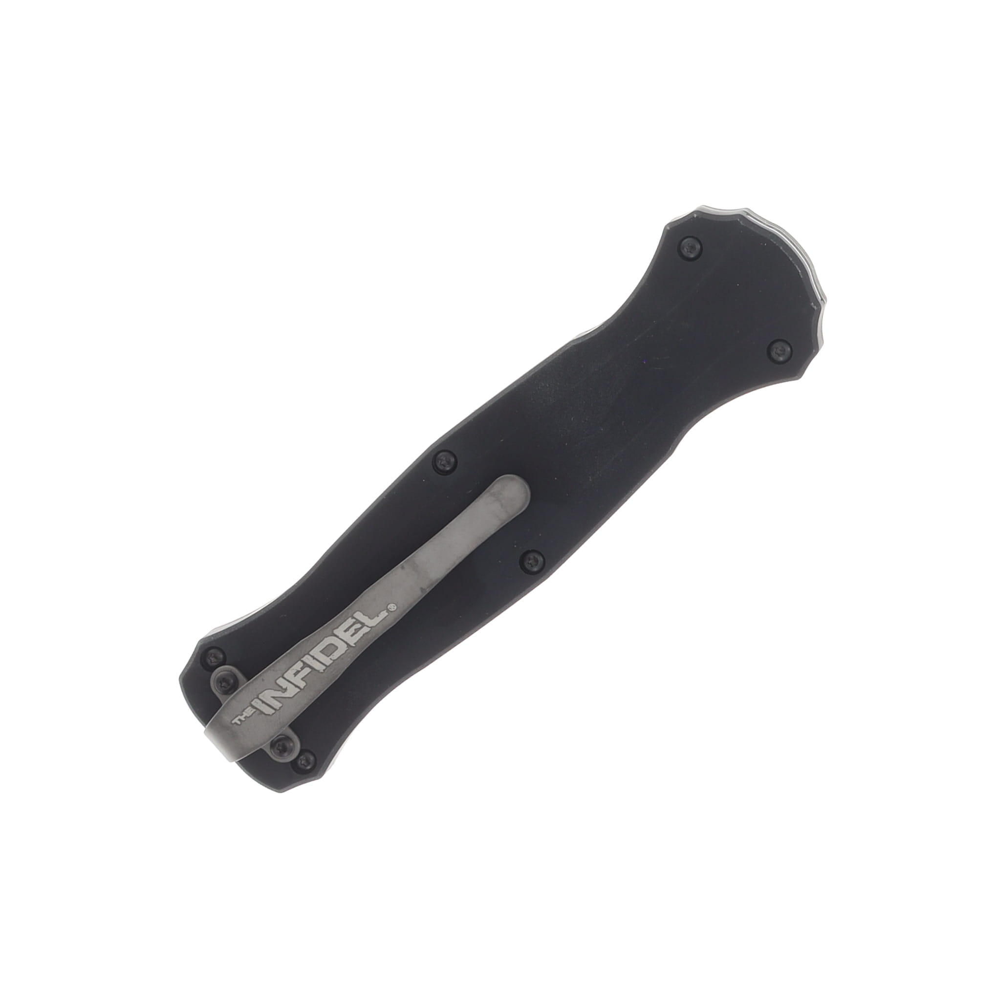 Benchmade Infidel OTF Automatic Knife Blk Aluminum Handle Blk D/E Plain Spear Point Blade AUBM3300BK View 4