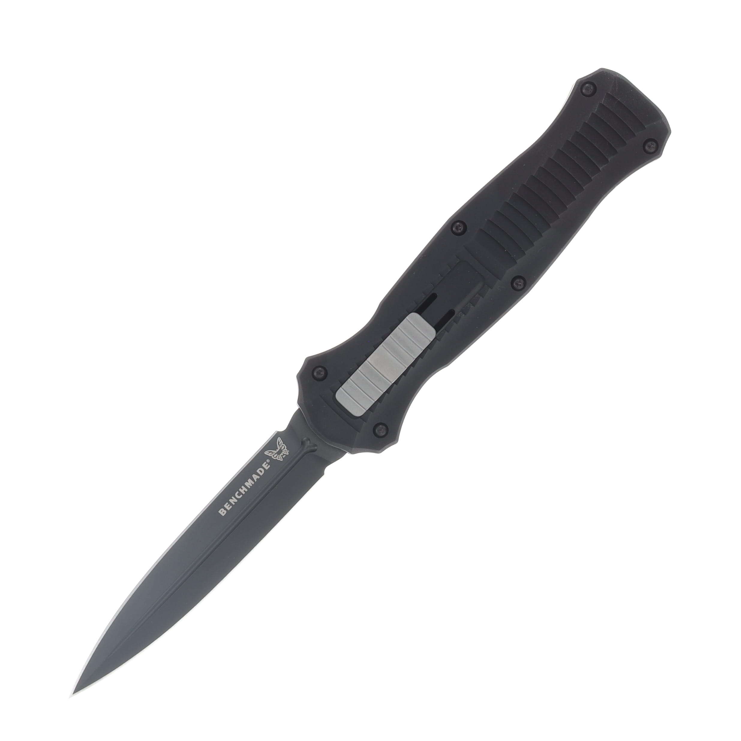 Benchmade Infidel OTF Automatic Knife Blk Aluminum Handle Blk D/E Plain Spear Point Blade AUBM3300BK View 2