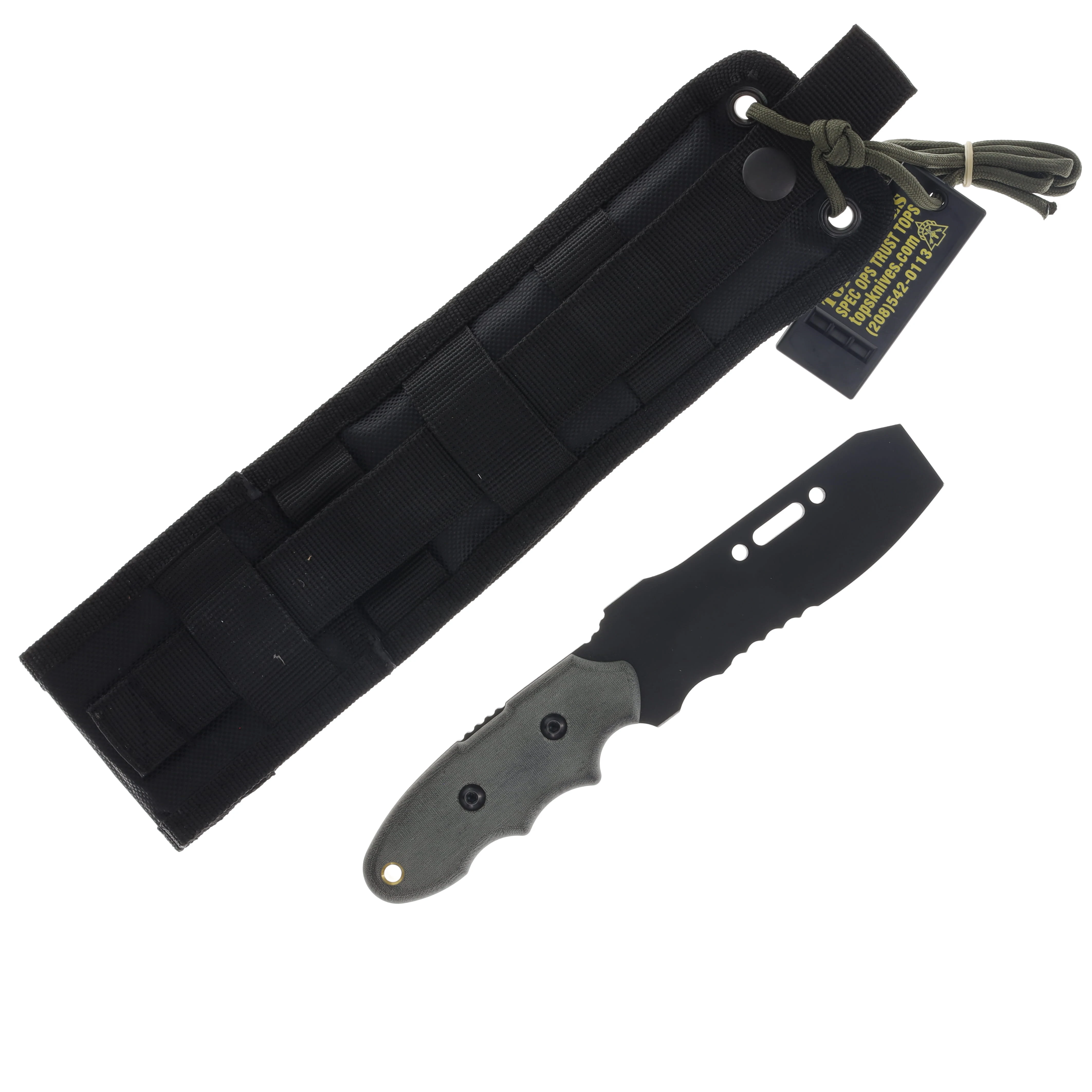 TOPS Knives Mini Pry Knife Fixed Blade 3.5in PS Black Chisel Blade TPMPK01 View 2