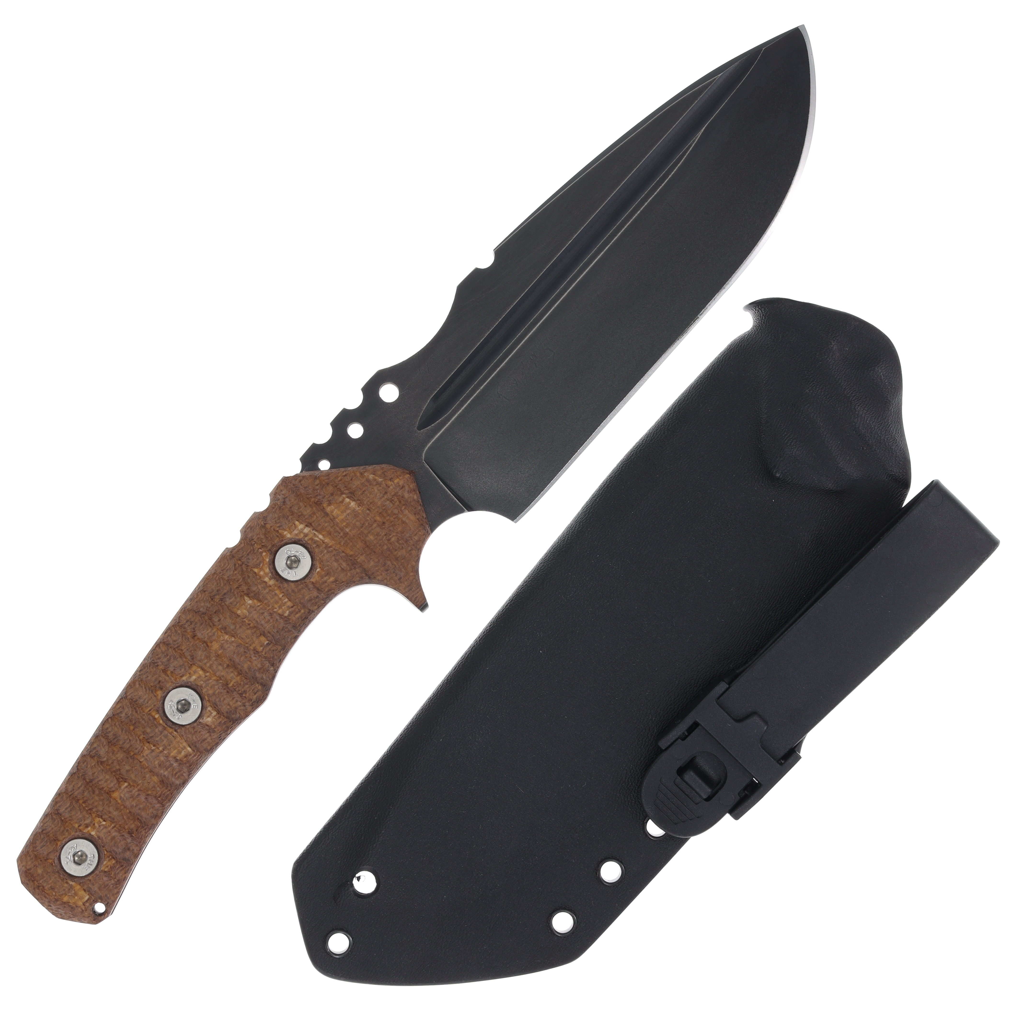 Wander Tactical Uro Fixed Blade Knife (Iron Washed, Brown Micarta) WTURO01 View 2