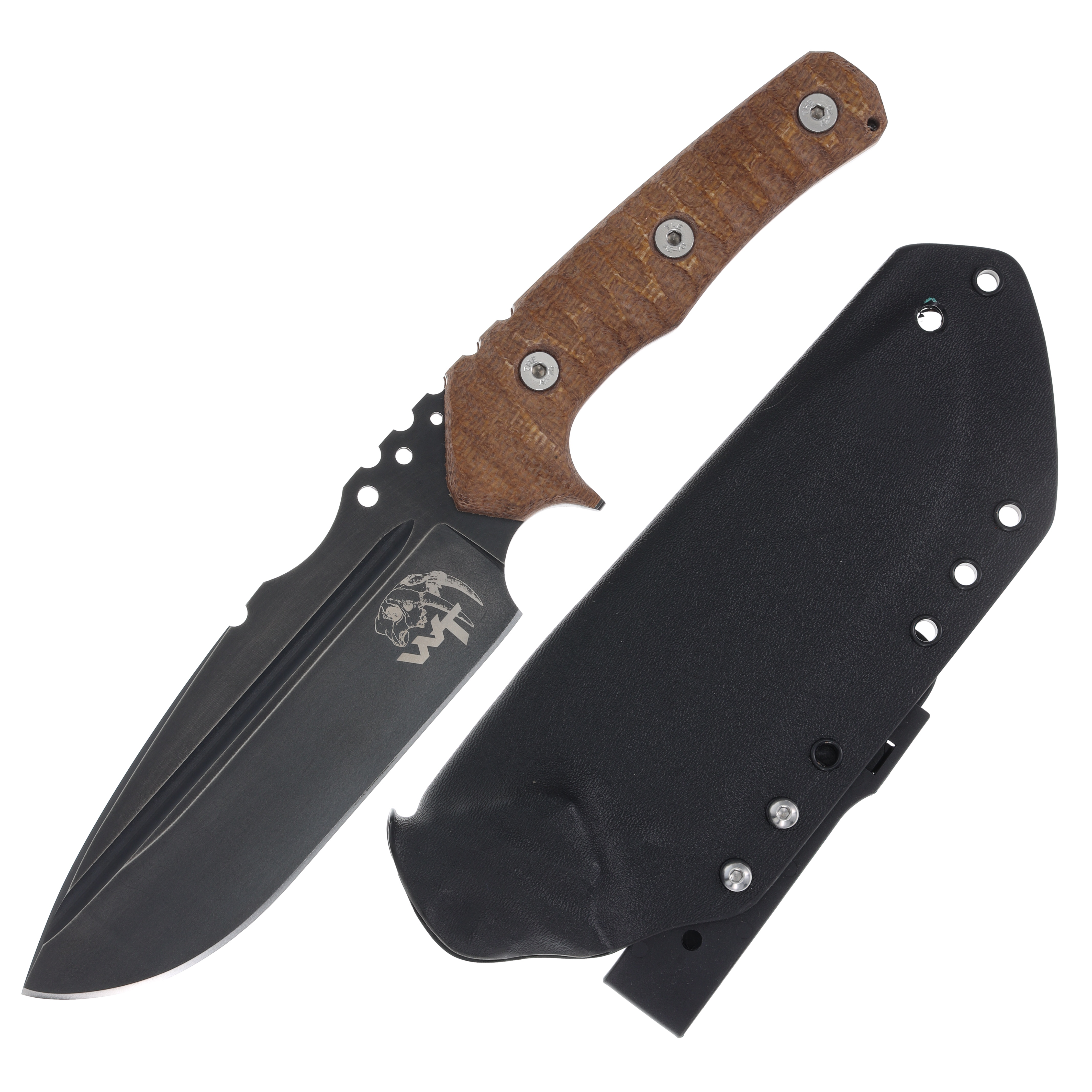 Wander Tactical Uro Fixed Blade Knife (Iron Washed, Brown Micarta) WTURO01 View 1