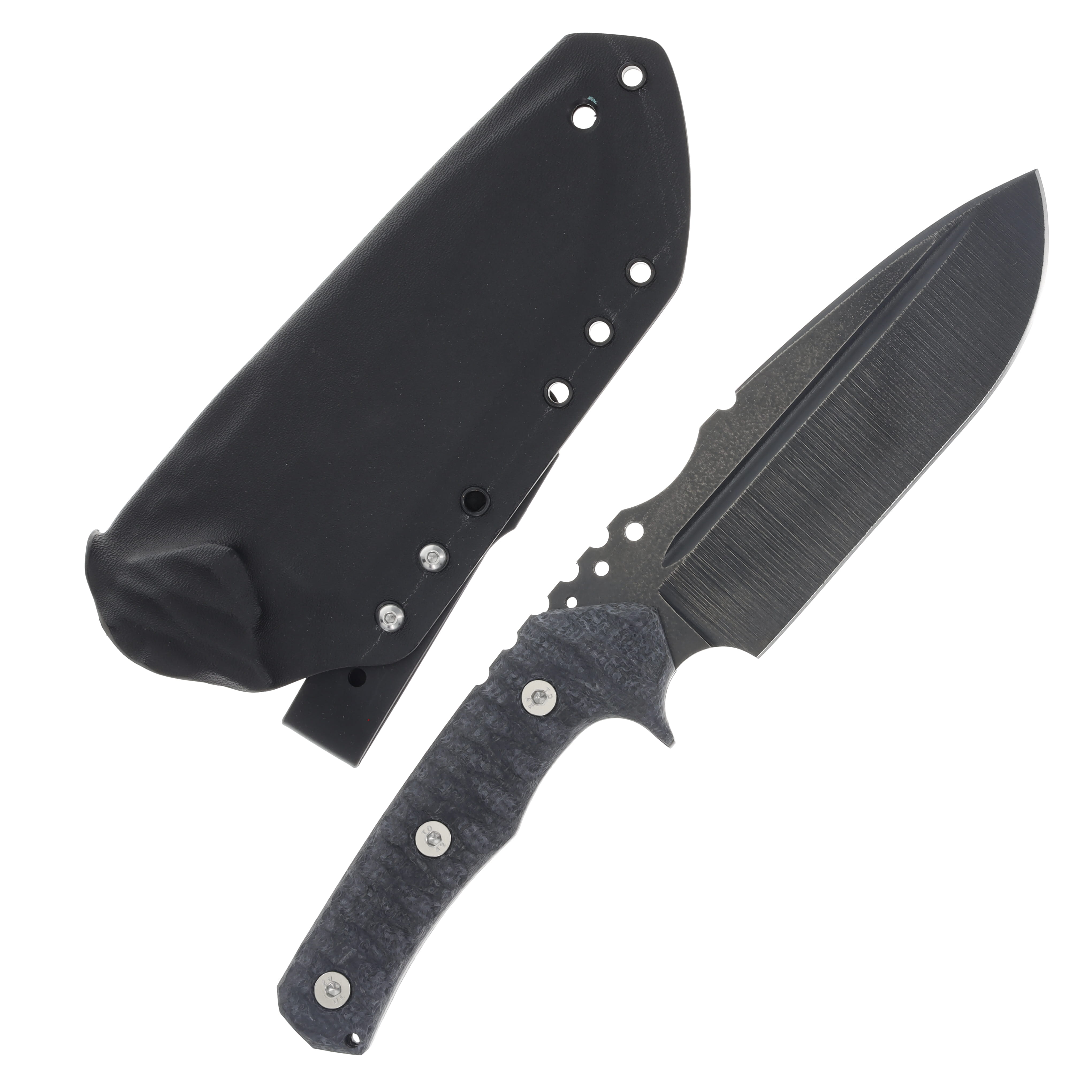 Wander Tactical Uro Tactical Fixed Blade Knife (Iron Washed, Black Micarta) WTURO02 View 1
