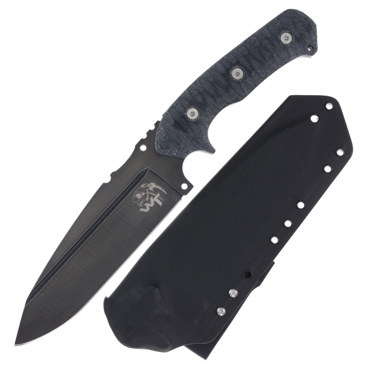Wander Tactical Smilodon Fixed Blade Knife (Iron Washed, Black Micarta) WTSMIL01 View 1