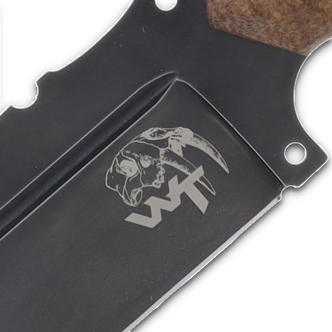 Wander Tactical Smilodon The Oath Fixed Blade Knife D2 Iron Washed Brown Micarta WTSMIL02 View 6
