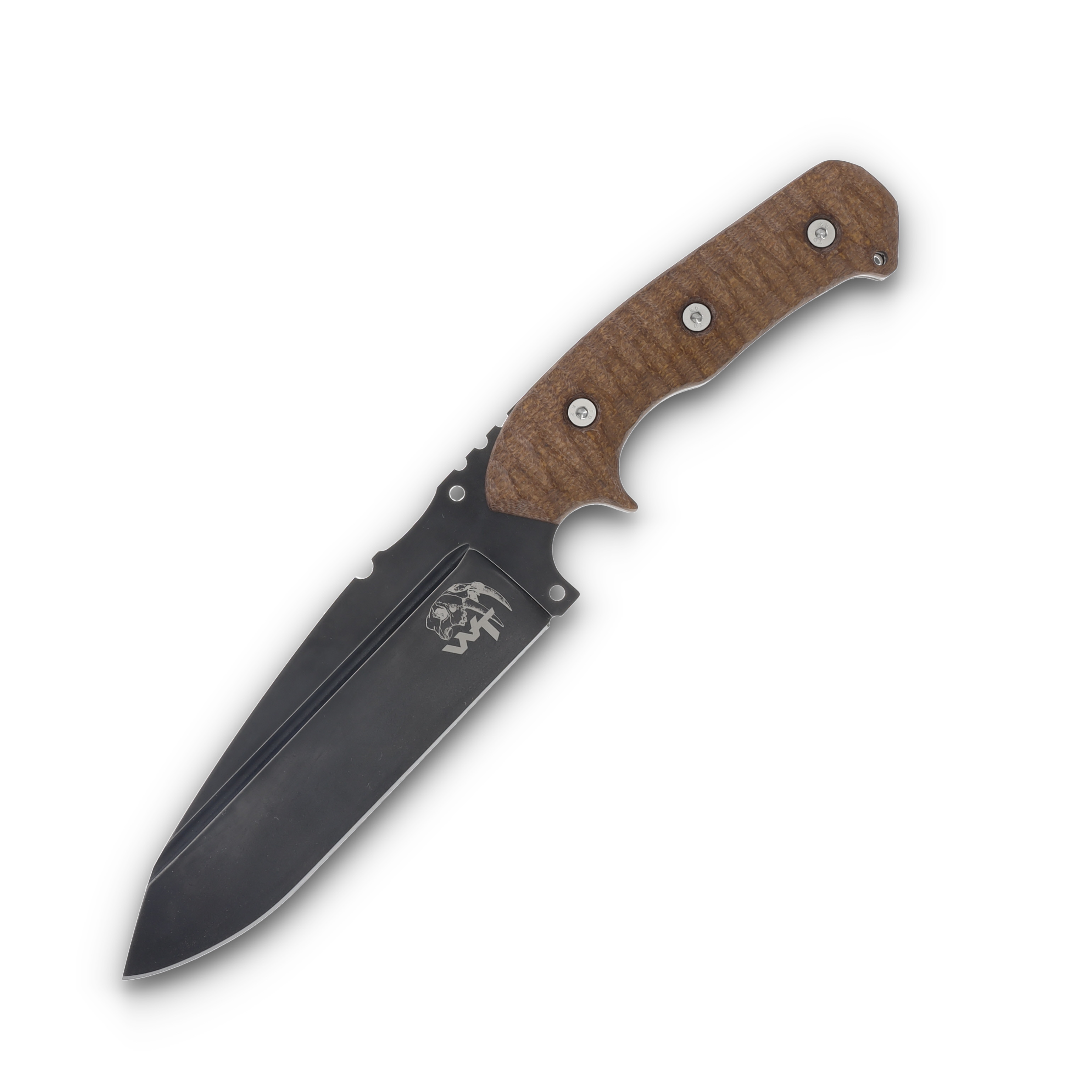 Wander Tactical Smilodon The Oath Fixed Blade Knife D2 Iron Washed Brown Micarta WTSMIL02 View 3