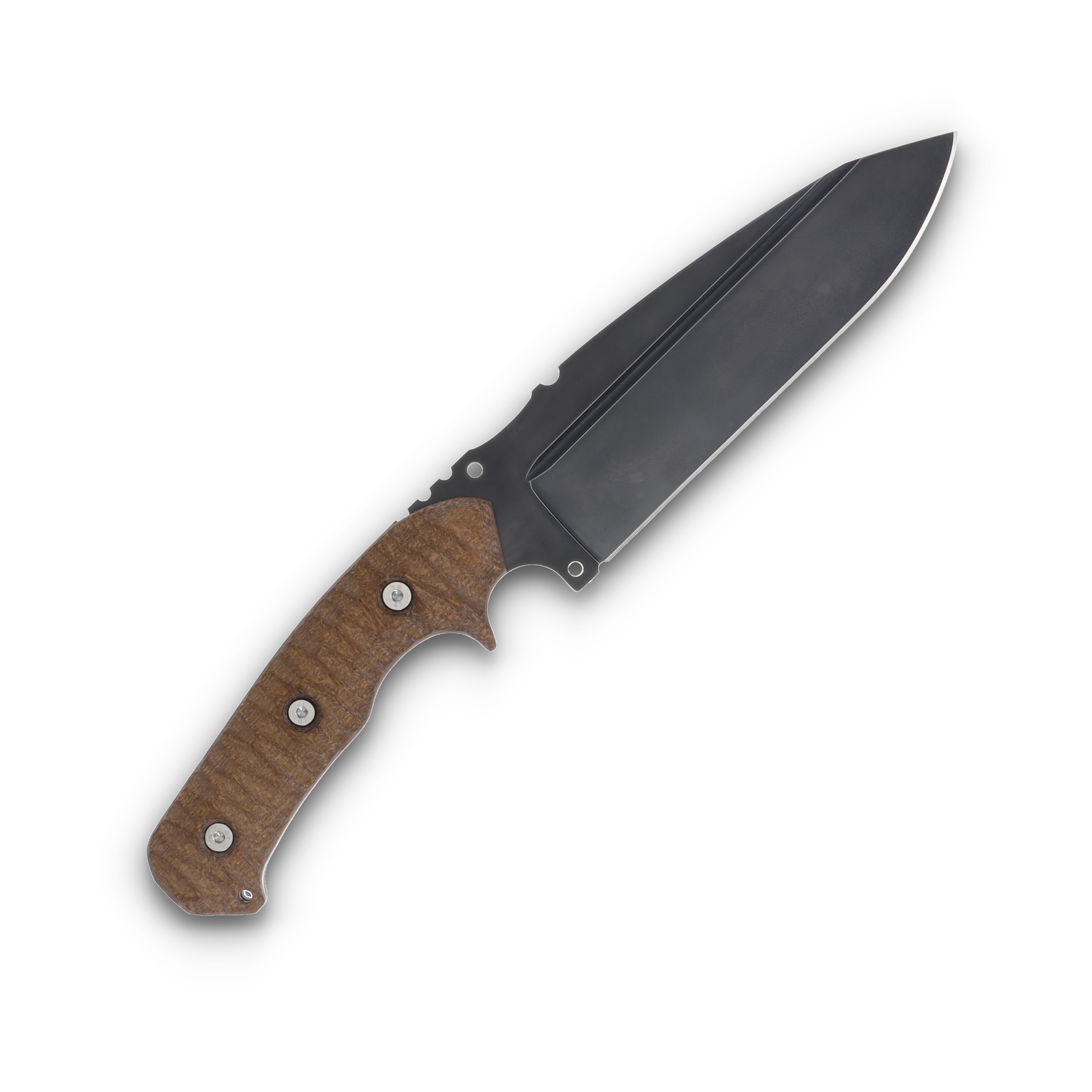 Wander Tactical Smilodon The Oath Fixed Blade Knife D2 Iron Washed Brown Micarta WTSMIL02 View 4