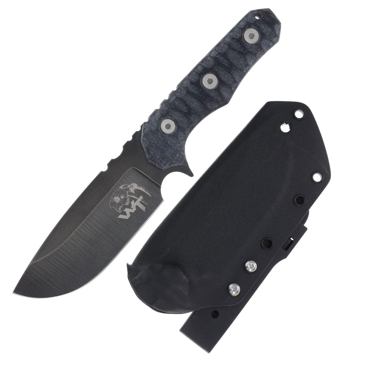 Wander Tactical Lynx Fixed Blade Knife Iron Washed/Black Micarta WTLYNX02 View 1