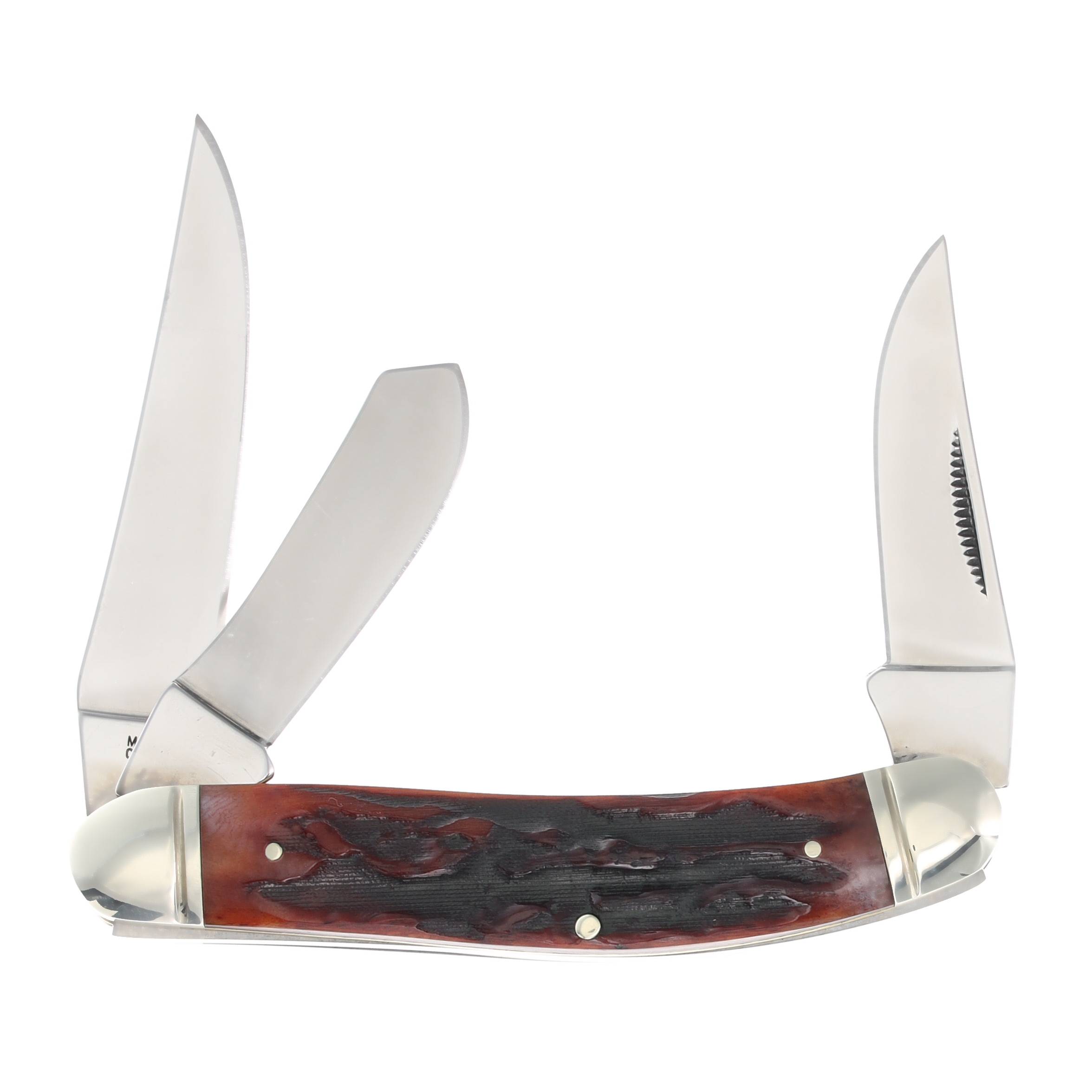 Marble's Brown Stag Bone Sowbelly Folding Knife MR103 View 2
